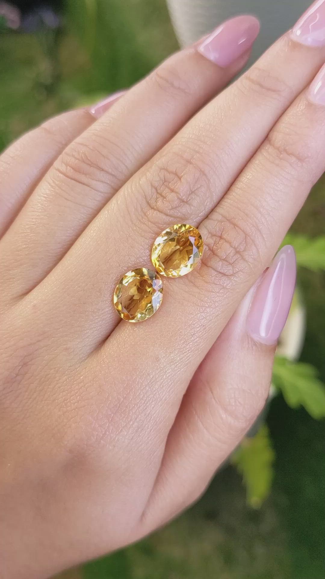 5.63&nbsp;Ct.Tw.Total Carat Weight Citrine Pair from Brazil Size Video