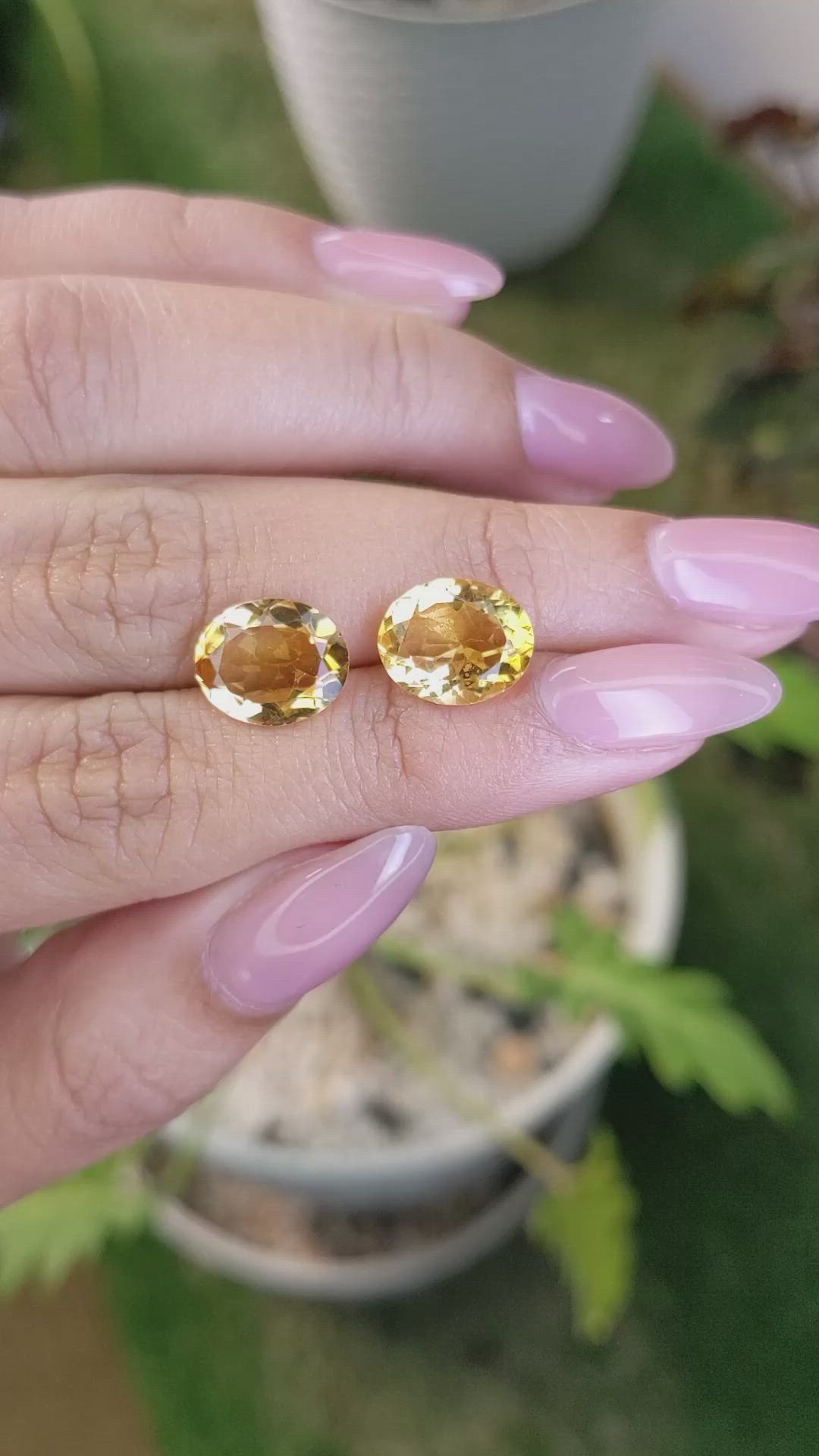 5.63&nbsp;Ct.Tw.Total Carat Weight Citrine Pair from Brazil Size Video
