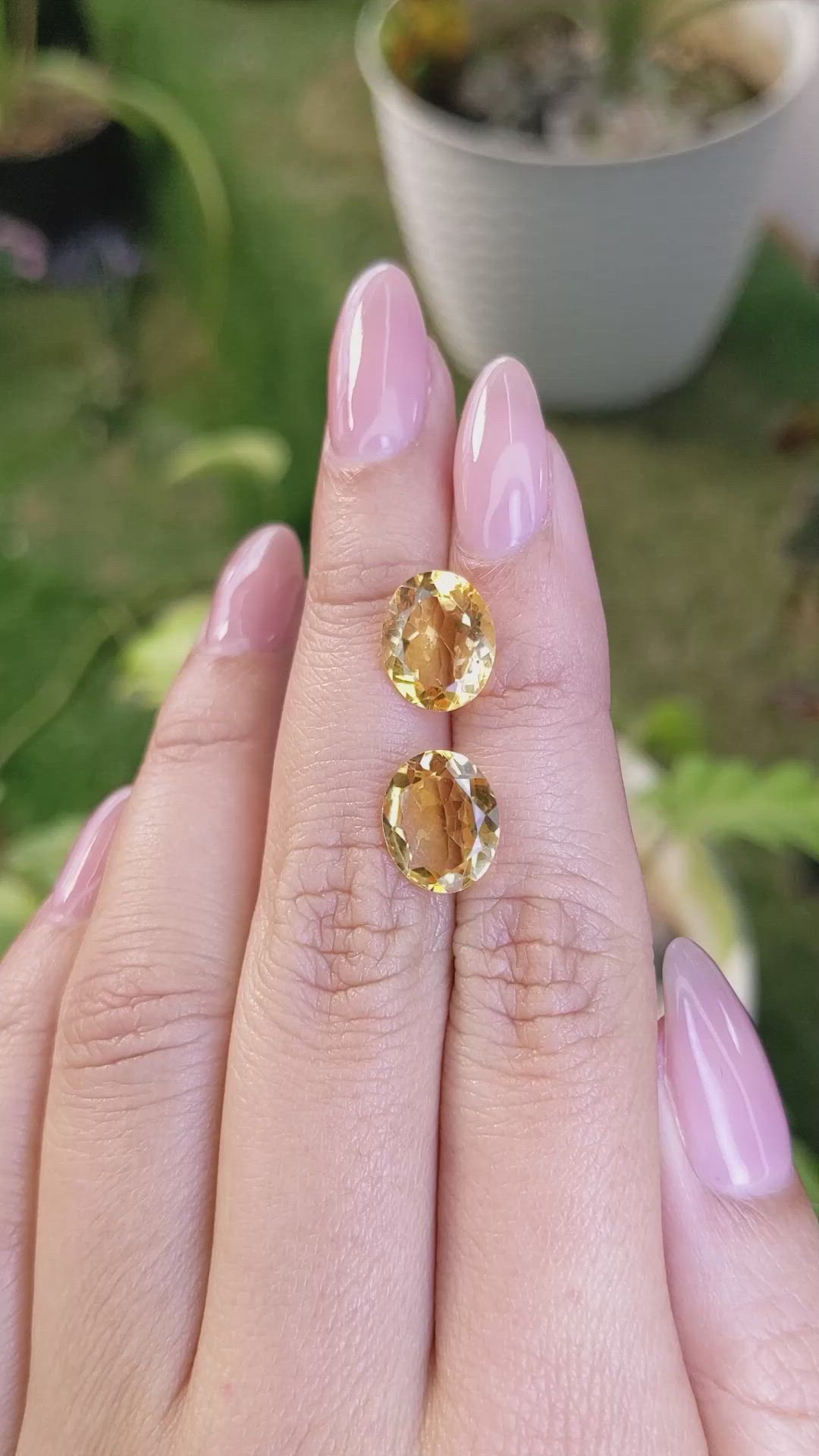 5.63&nbsp;Ct.Tw.Total Carat Weight Citrine Pair from Brazil Size Video