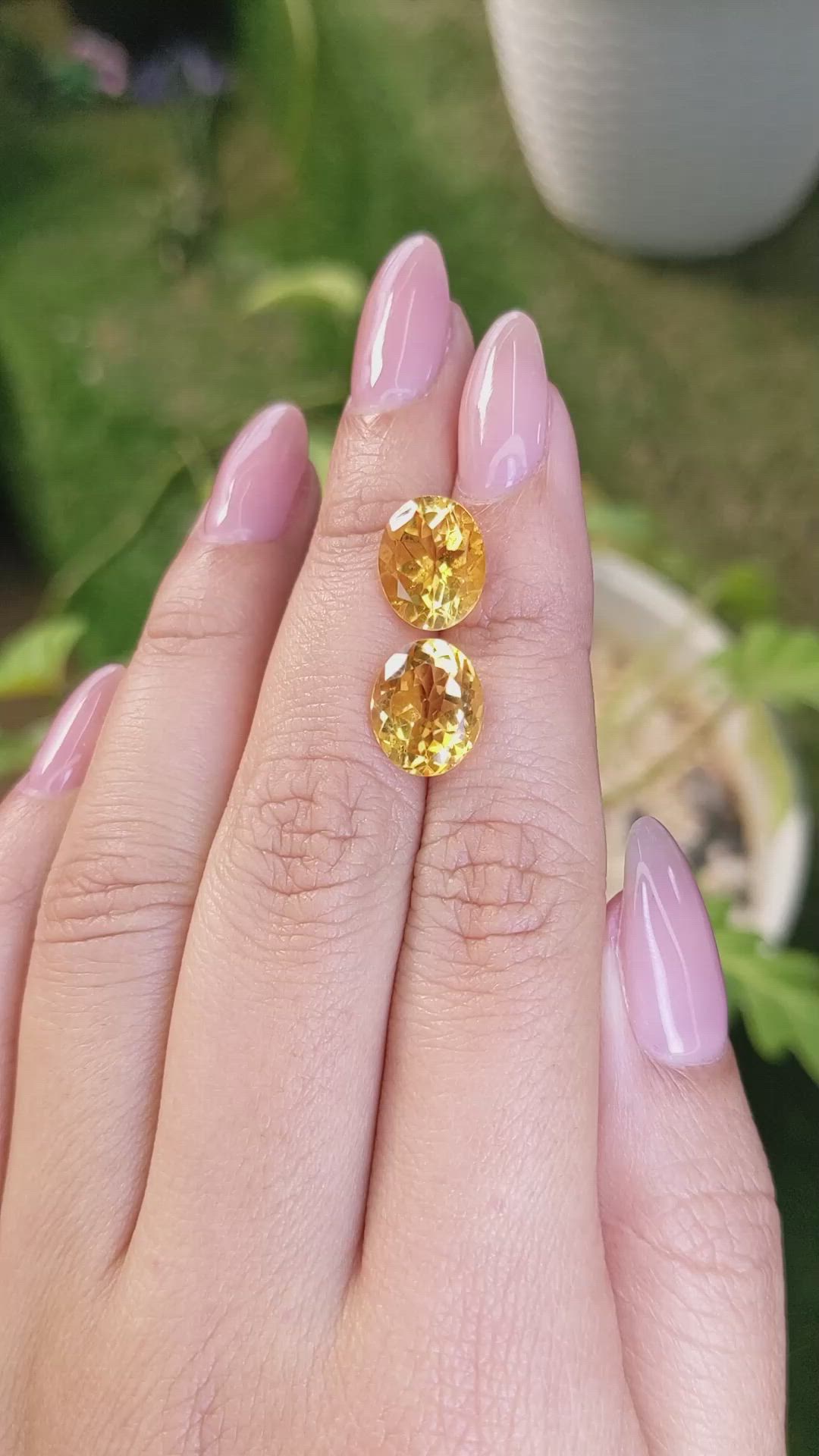 6.90&nbsp;Ct.Tw.Total Carat Weight Citrine Pair from Brazil Size Video