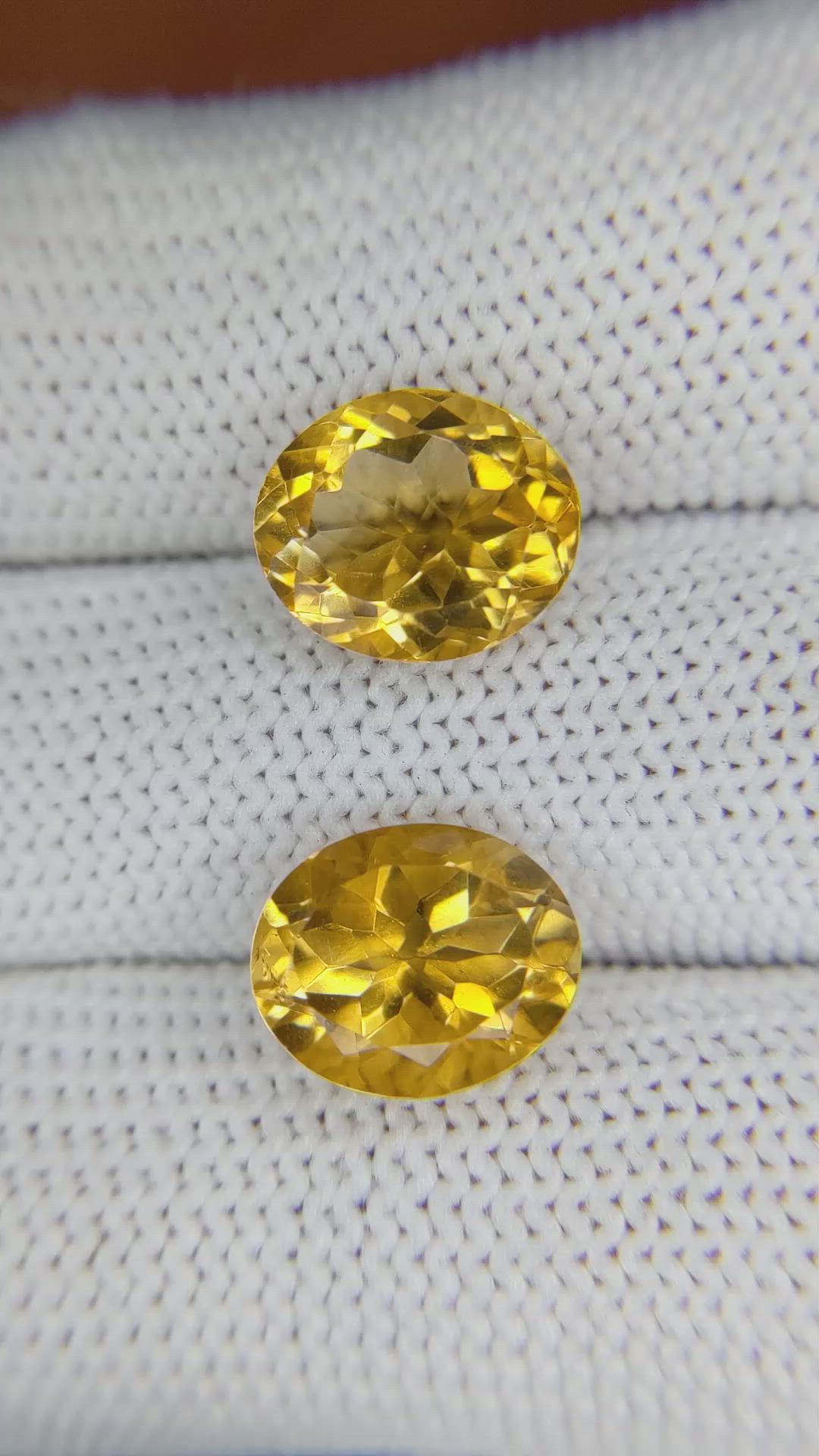 6.90&nbsp;Ct.Tw.Total Carat Weight Citrine Pair from Brazil Size Video