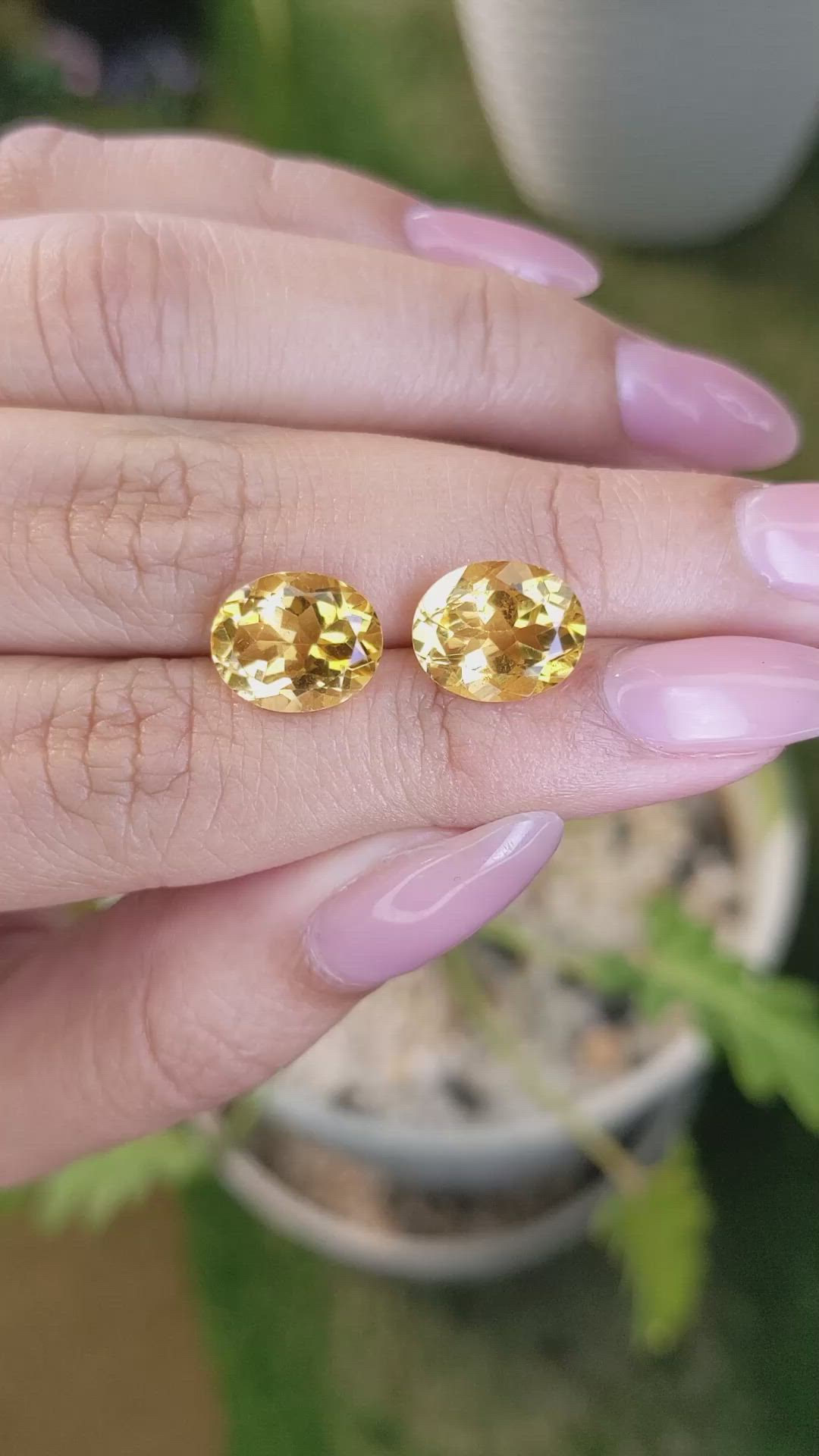 6.74&nbsp;Ct.Tw.Total Carat Weight Citrine Pair from Brazil Size Video