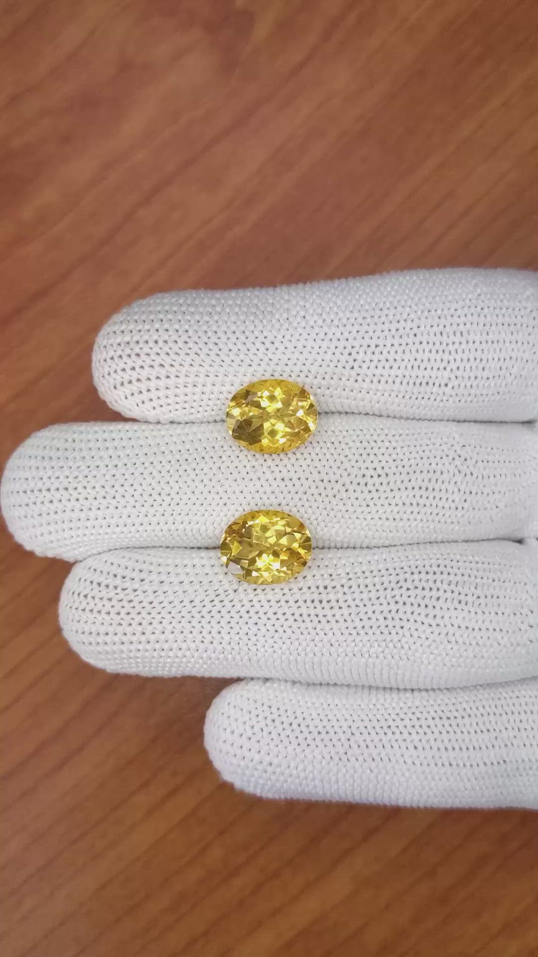 6.74&nbsp;Ct.Tw.Total Carat Weight Citrine Pair from Brazil Size Video