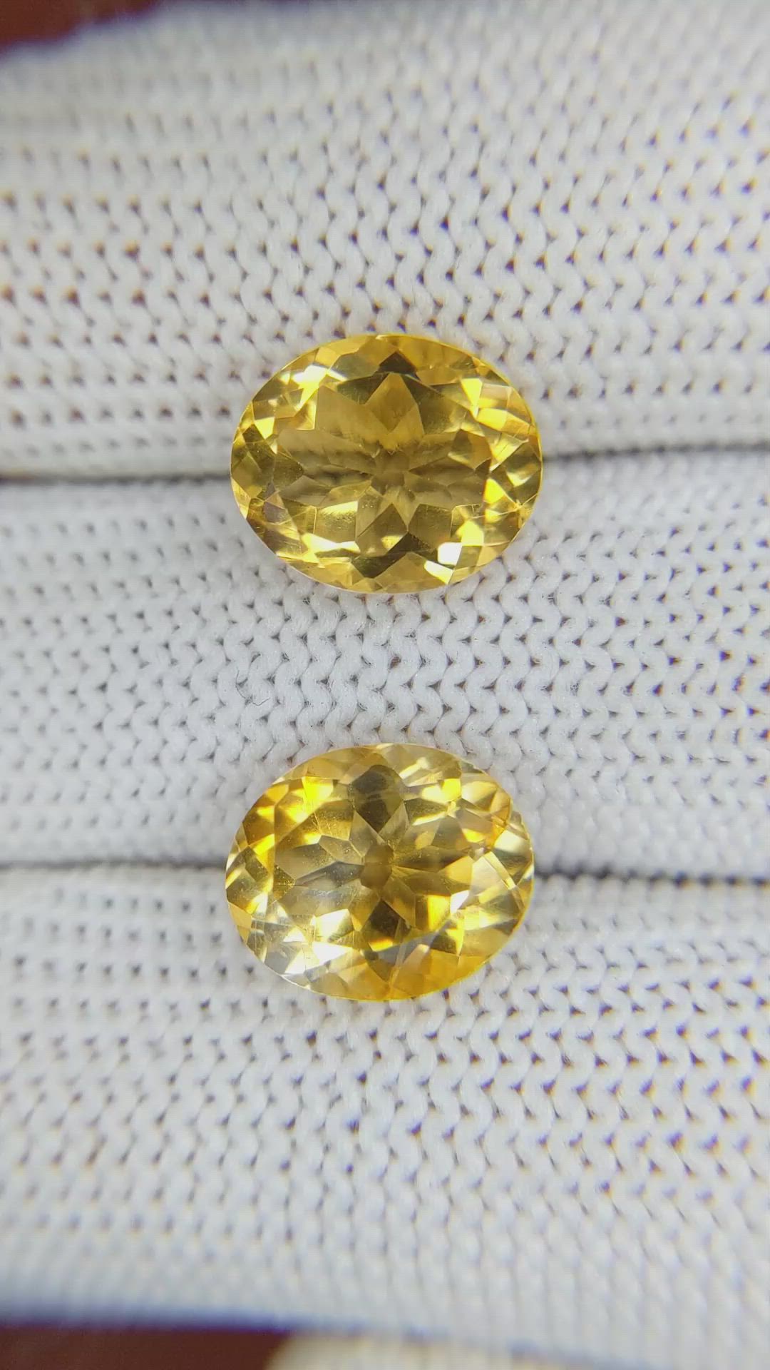 6.34&nbsp;Ct.Tw.Total Carat Weight Citrine Pair from Brazil Size Video