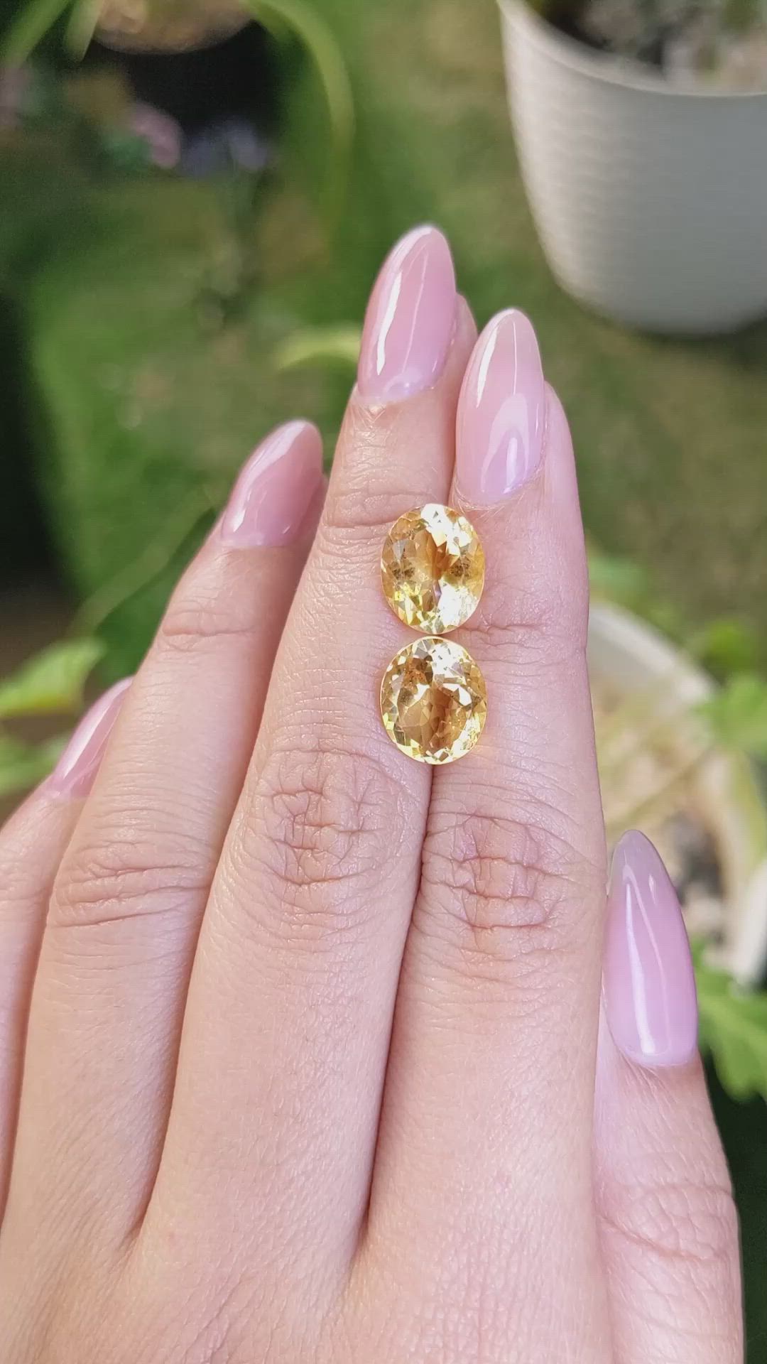 6.34&nbsp;Ct.Tw.Total Carat Weight Citrine Pair from Brazil Size Video