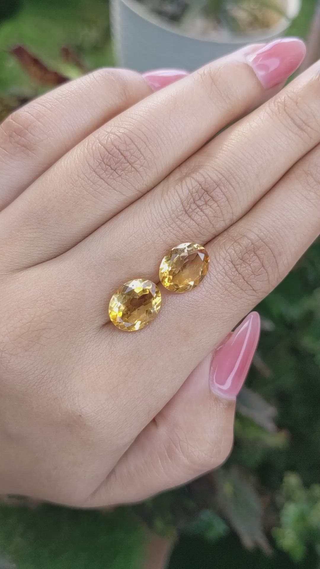 5.91&nbsp;Ct.Tw.Total Carat Weight Citrine Pair from Brazil Size Video