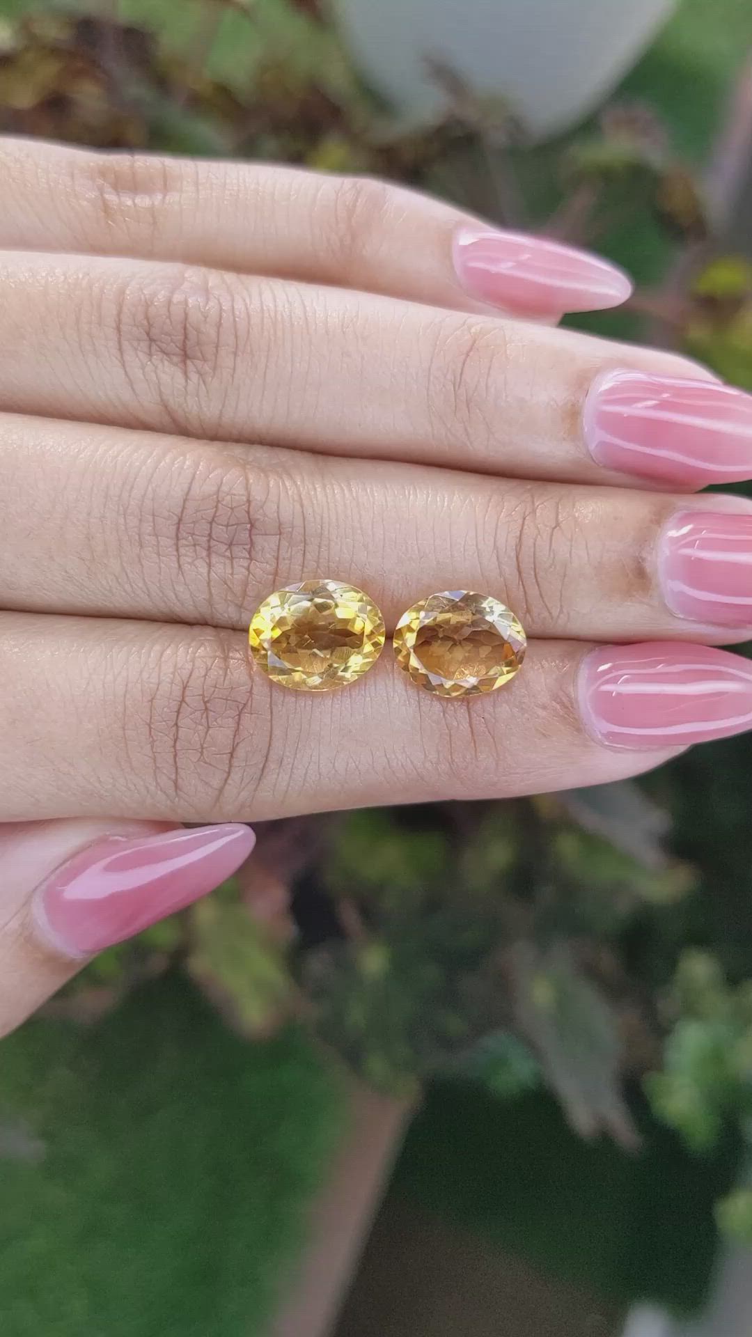 5.91&nbsp;Ct.Tw.Total Carat Weight Citrine Pair from Brazil Size Video
