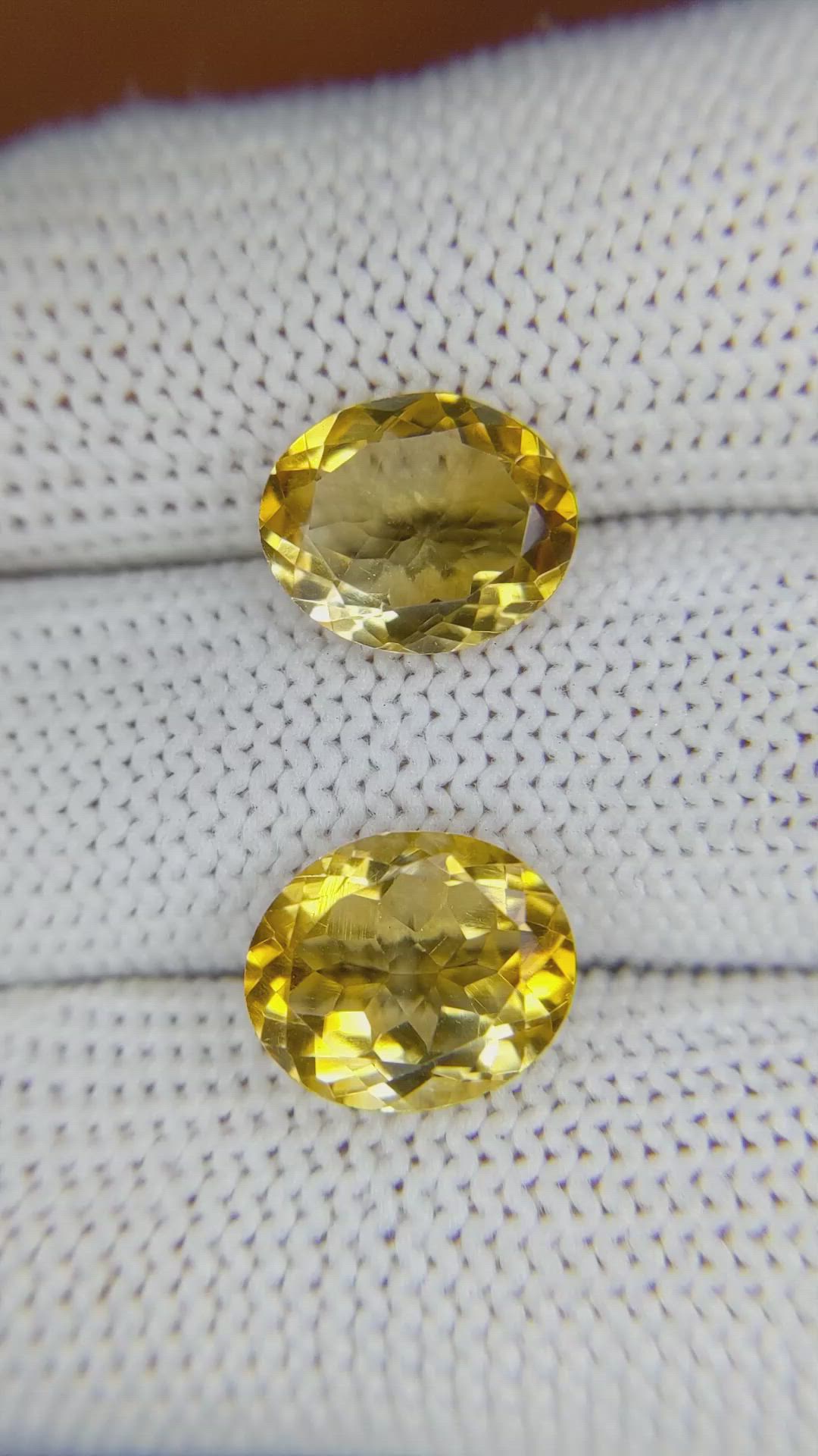 5.91&nbsp;Ct.Tw.Total Carat Weight Citrine Pair from Brazil Size Video