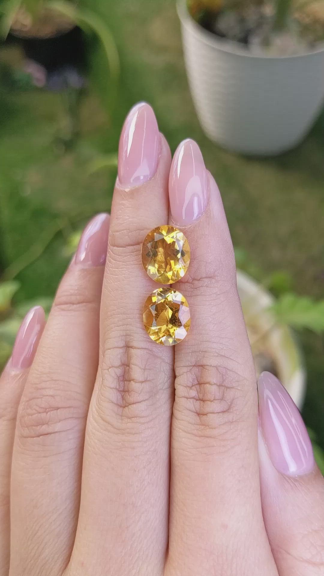 6.55&nbsp;Ct.Tw.Total Carat Weight Citrine Pair from Brazil Size Video
