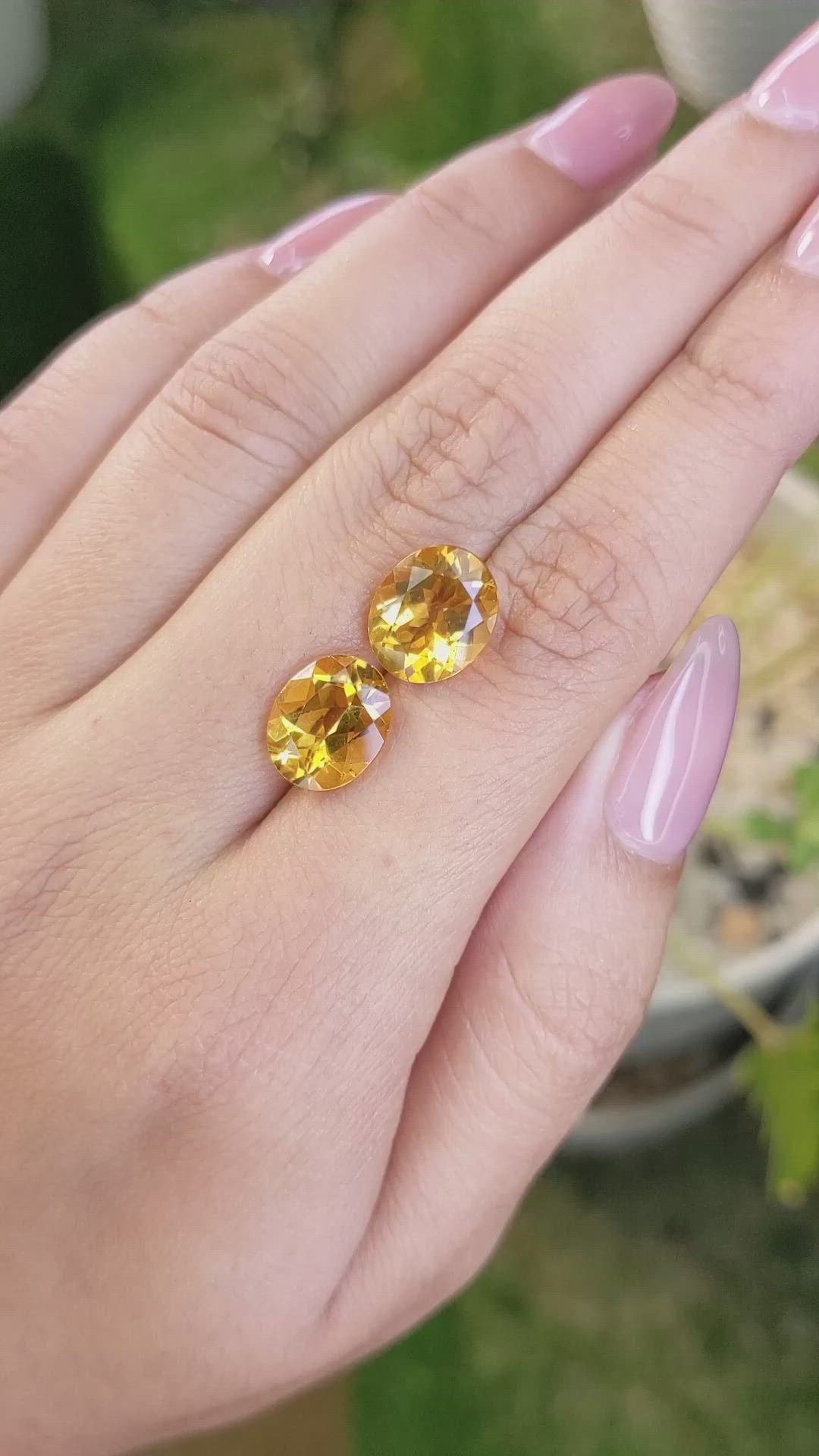 6.55&nbsp;Ct.Tw.Total Carat Weight Citrine Pair from Brazil Size Video