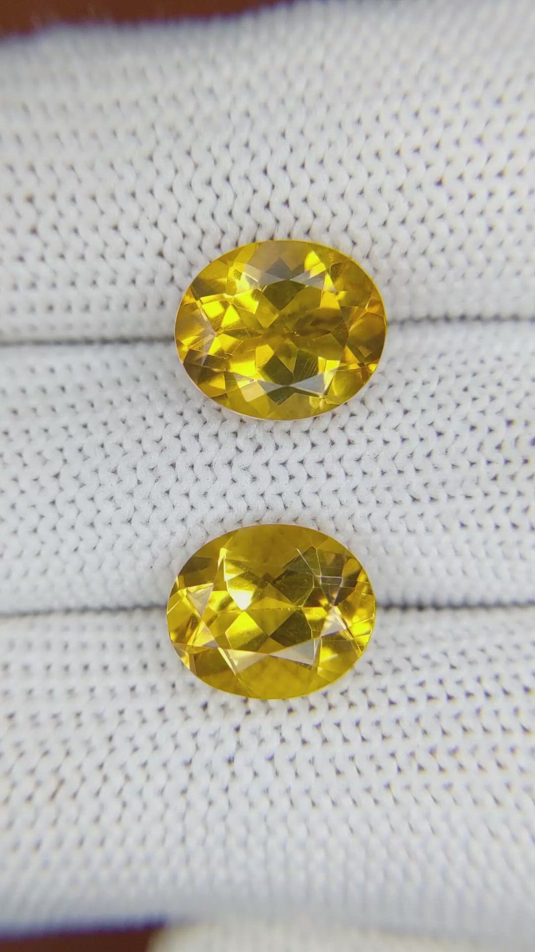6.55&nbsp;Ct.Tw.Total Carat Weight Citrine Pair from Brazil Size Video