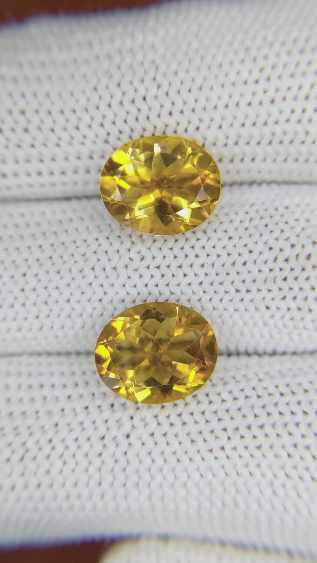 6.14&nbsp;Ct.Tw.Total Carat Weight Citrine Pair from Brazil Size Video