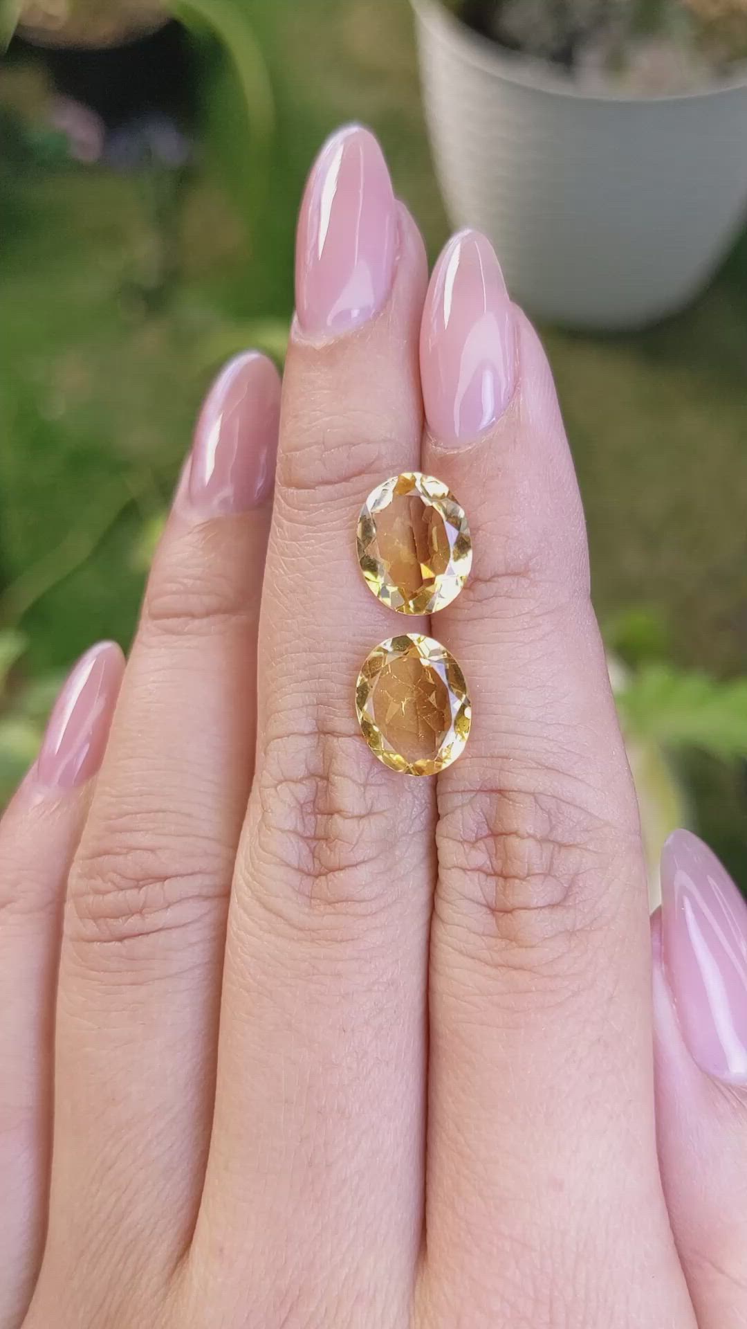 5.04&nbsp;Ct.Tw.Total Carat Weight Citrine Pair from Brazil Size Video