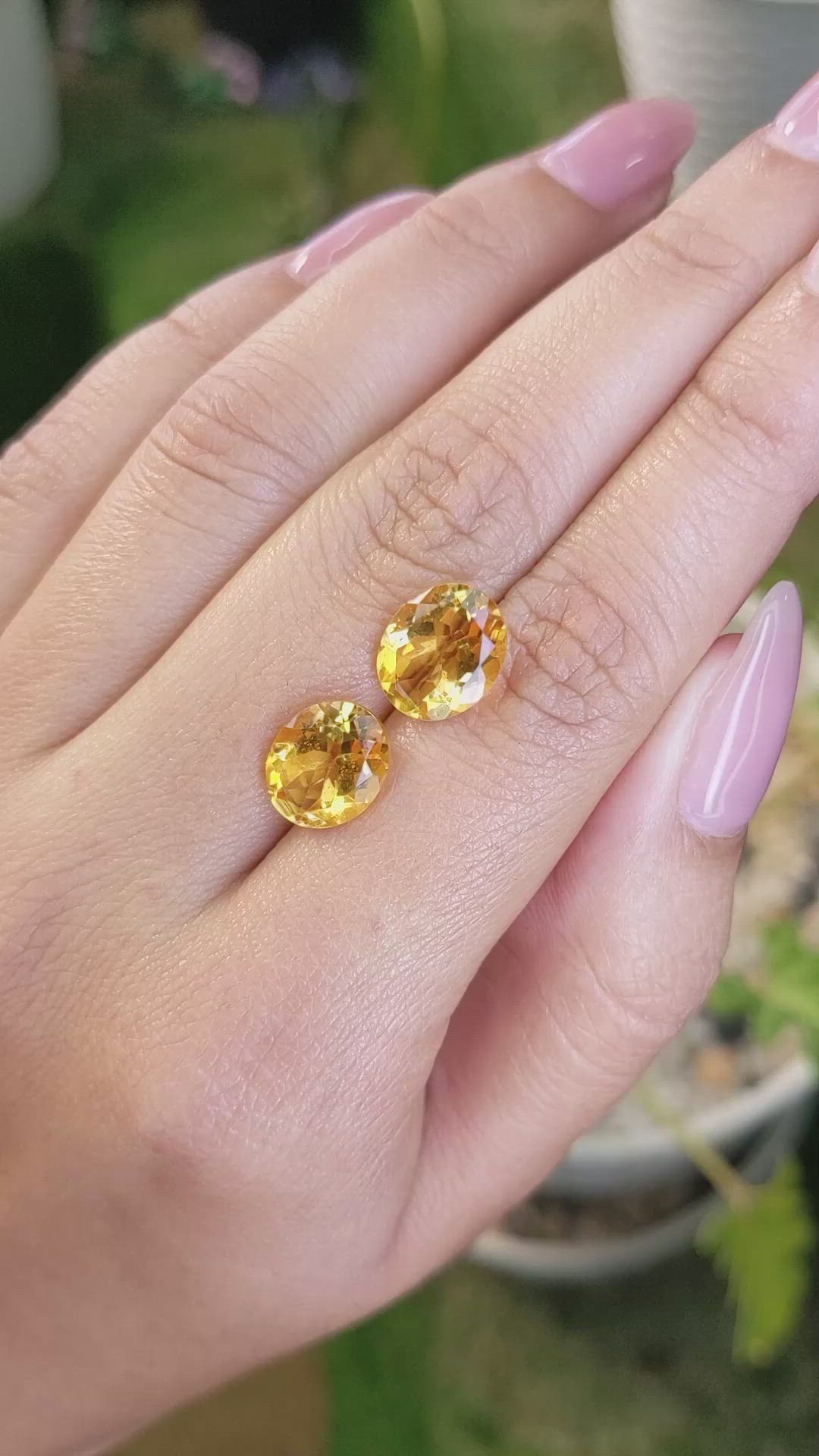 6.20&nbsp;Ct.Tw.Total Carat Weight Citrine Pair from Brazil Size Video