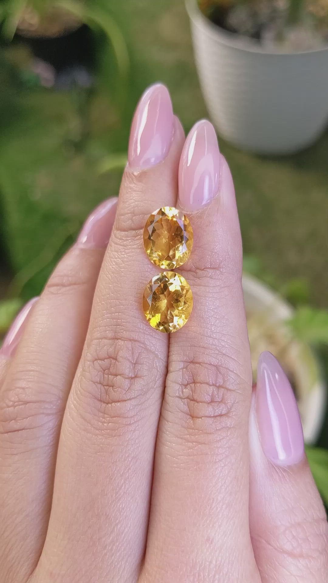 6.20&nbsp;Ct.Tw.Total Carat Weight Citrine Pair from Brazil Size Video