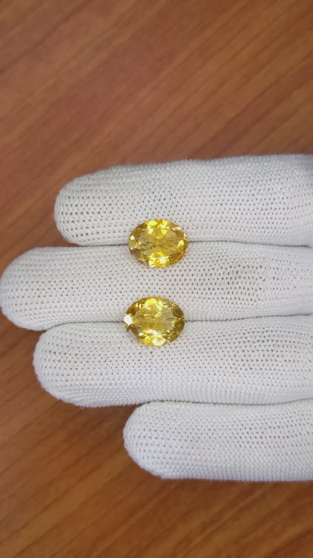 6.34&nbsp;Ct.Tw.Total Carat Weight Citrine Pair from Brazil Size Video