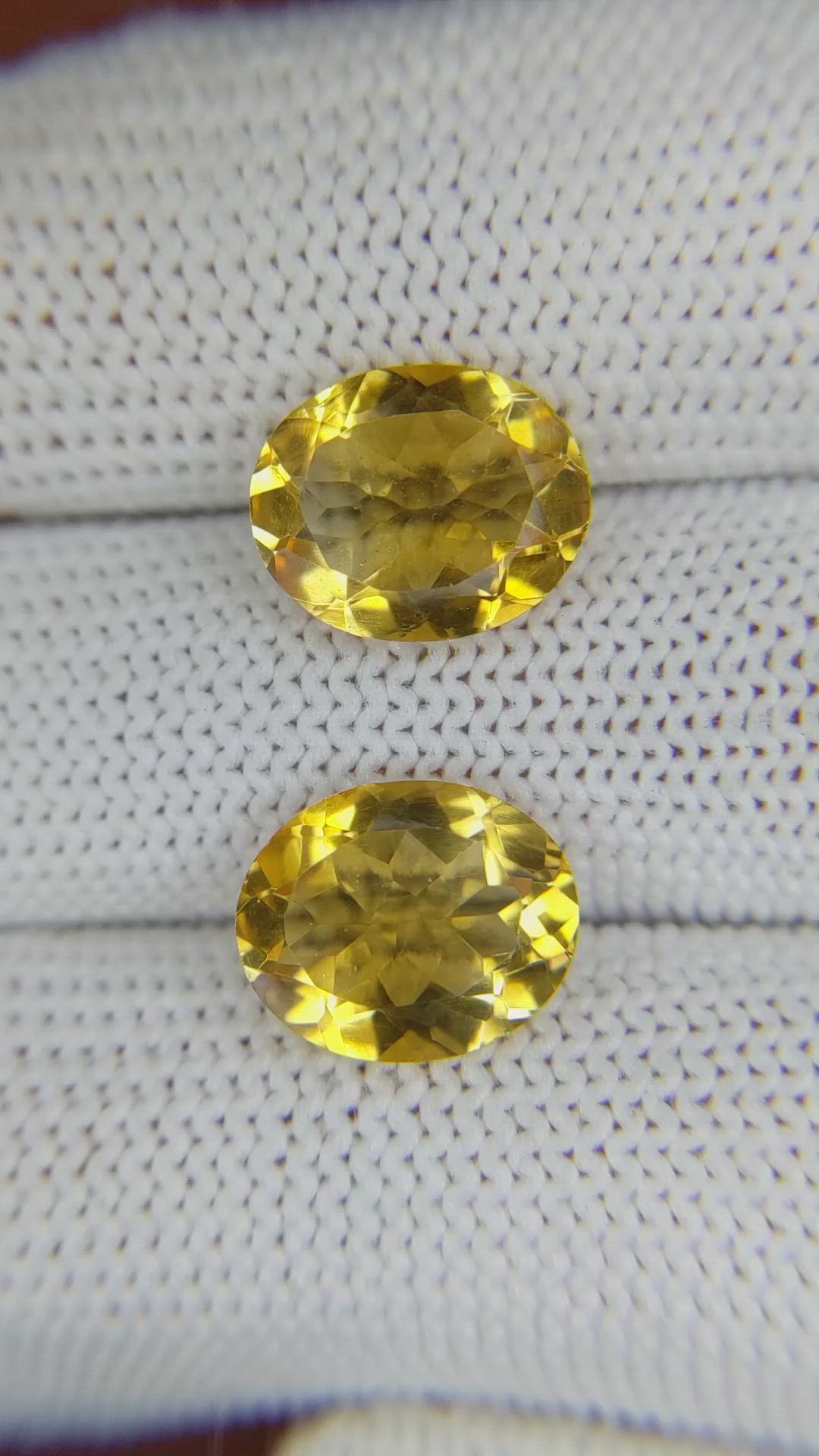 6.34&nbsp;Ct.Tw.Total Carat Weight Citrine Pair from Brazil Size Video