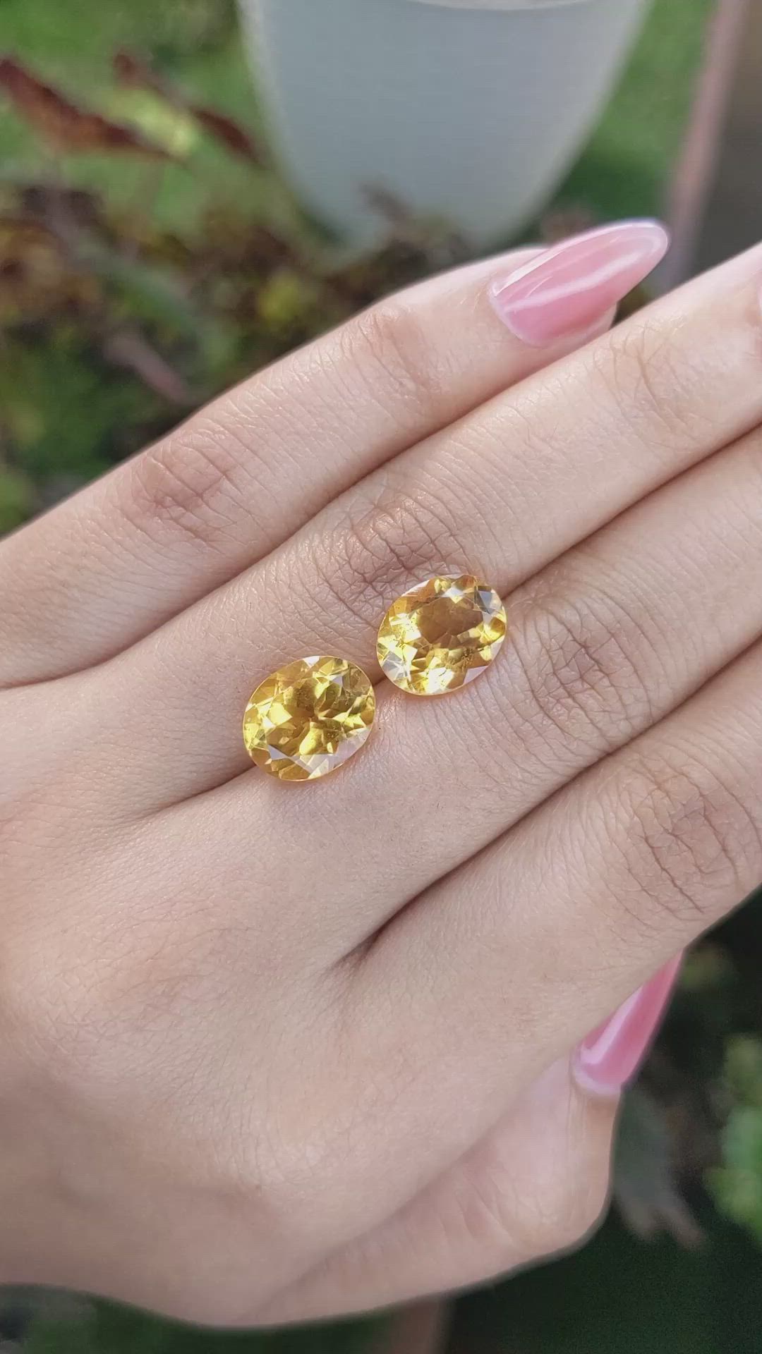 6.47&nbsp;Ct.Tw.Total Carat Weight Citrine Pair from Brazil Size Video