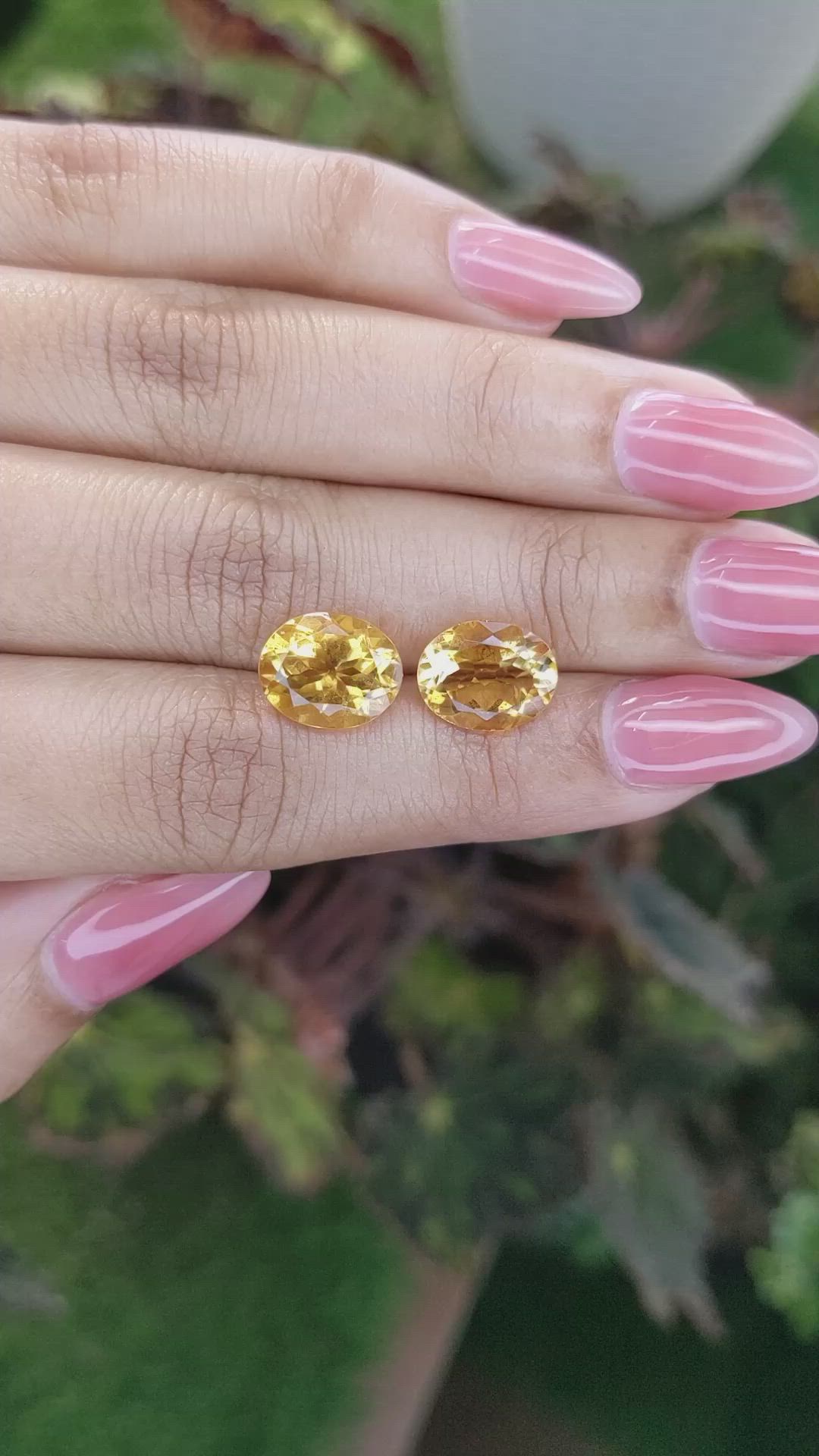 6.47&nbsp;Ct.Tw.Total Carat Weight Citrine Pair from Brazil Size Video