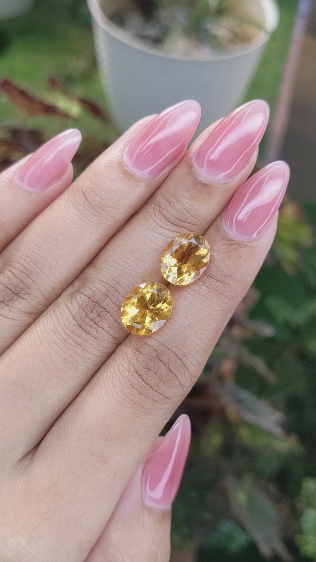 6.47&nbsp;Ct.Tw.Total Carat Weight Citrine Pair from Brazil Size Video