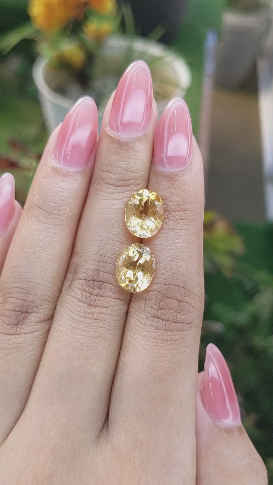 6.65&nbsp;Ct.Tw.Total Carat Weight Citrine Pair from Brazil Size Video