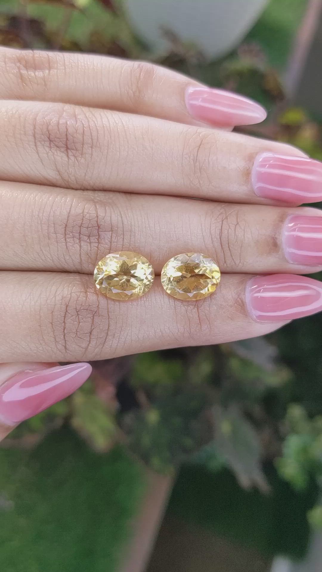 6.65&nbsp;Ct.Tw.Total Carat Weight Citrine Pair from Brazil Size Video