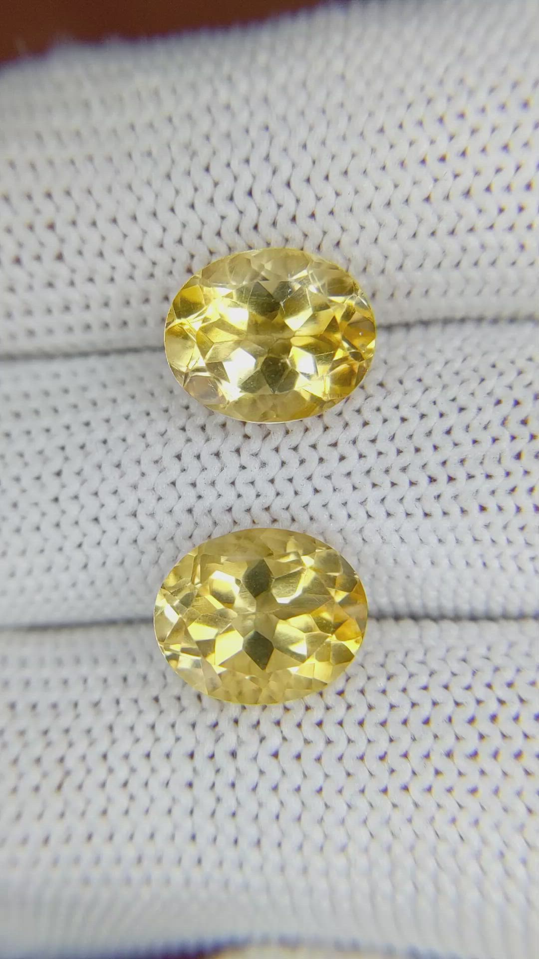 6.65&nbsp;Ct.Tw.Total Carat Weight Citrine Pair from Brazil Size Video