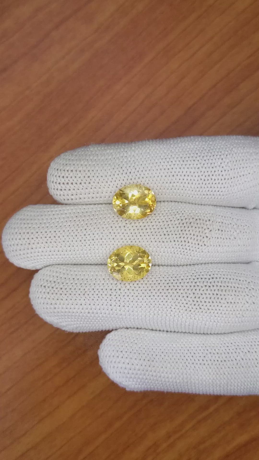 6.65&nbsp;Ct.Tw.Total Carat Weight Citrine Pair from Brazil Size Video