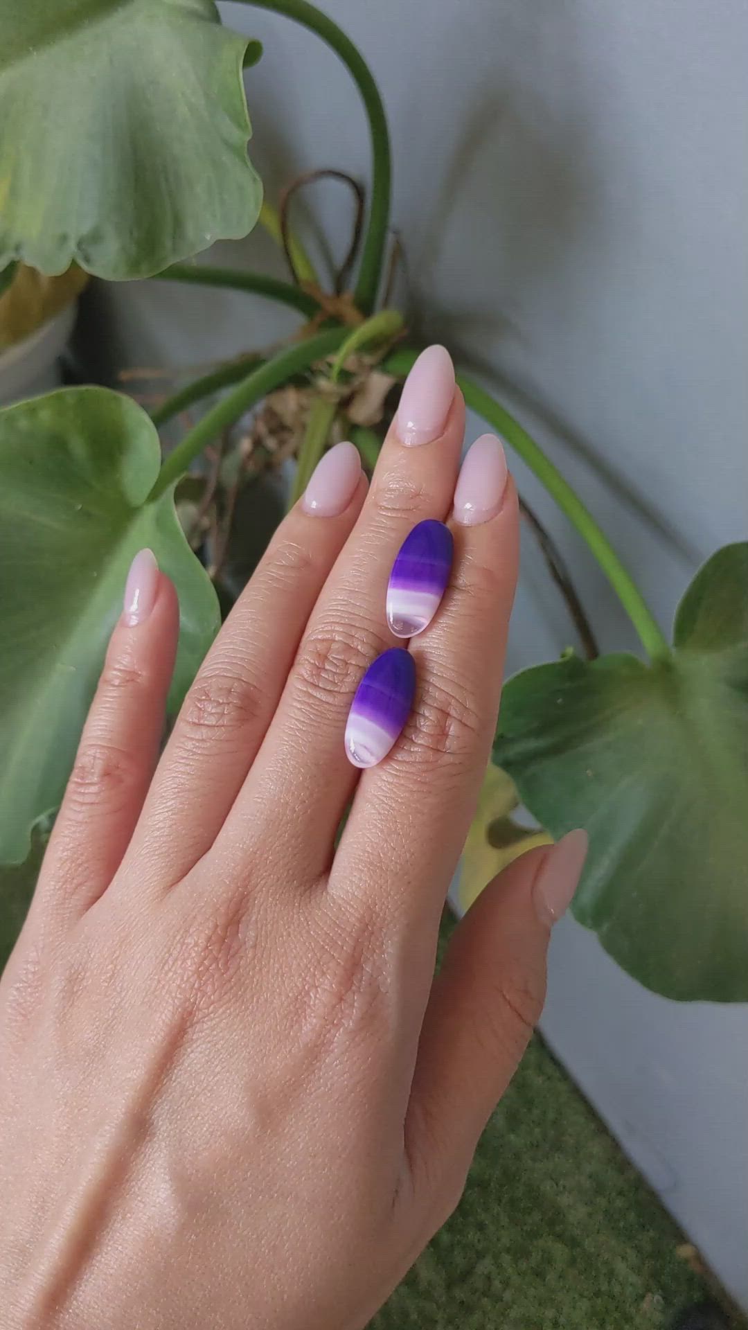 12.01 Ct.Tw.Total Carat Weight Cabochon Agate Pair from Namibia Size Video