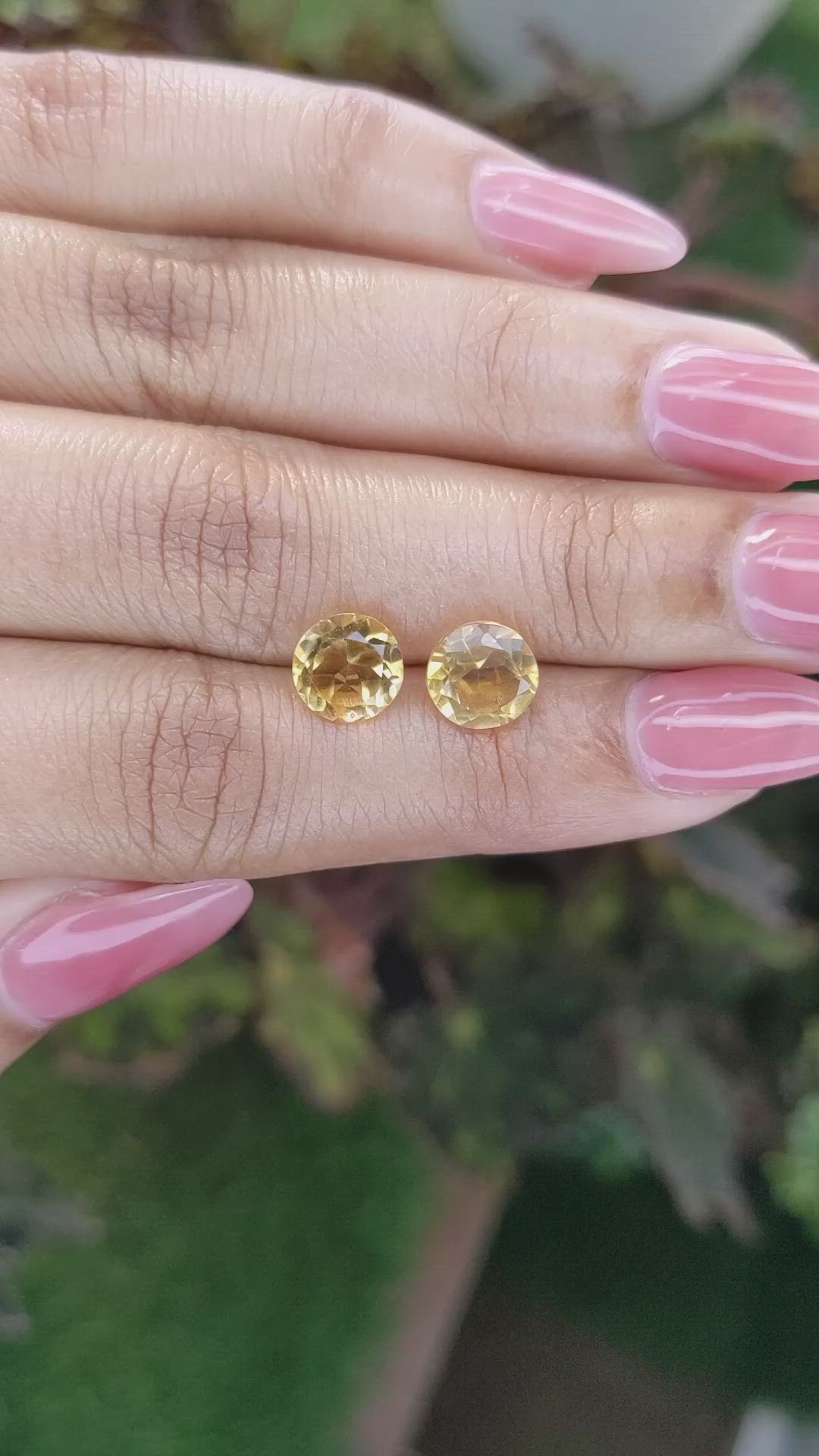 3.20&nbsp;Ct.Tw.Total Carat Weight Citrine Pair from Brazil Size Video