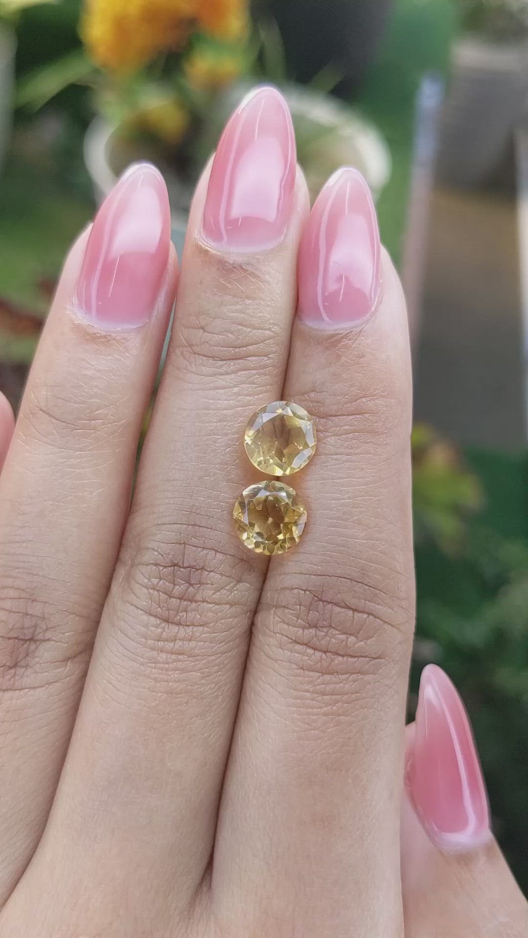 3.20&nbsp;Ct.Tw.Total Carat Weight Citrine Pair from Brazil Size Video