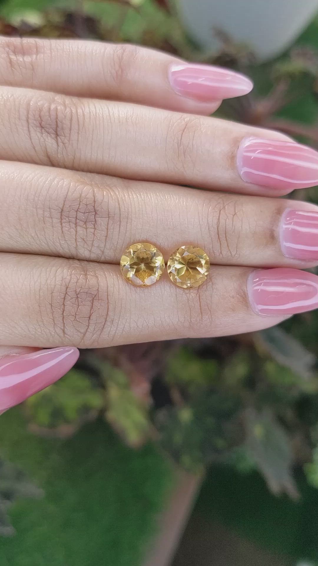 3.60&nbsp;Ct.Tw.Total Carat Weight Citrine Pair from Brazil Size Video