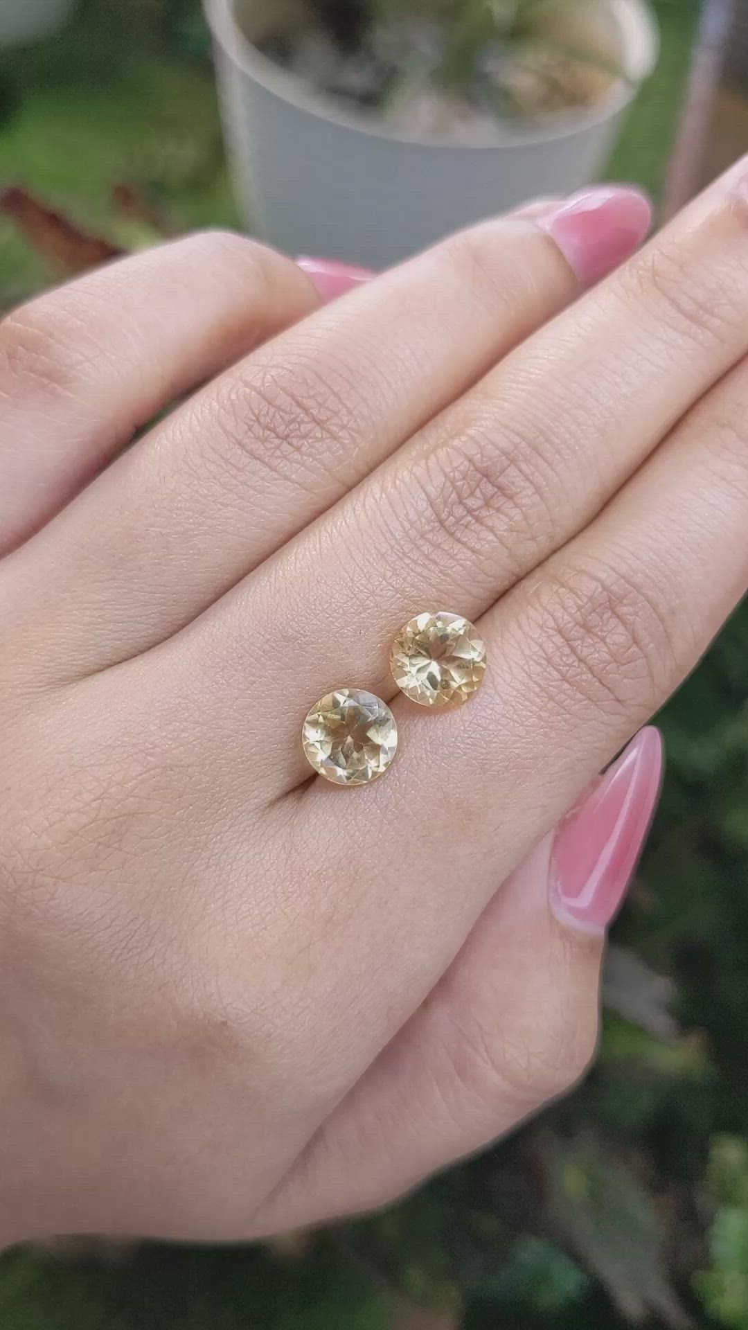 3.50&nbsp;Ct.Tw.Total Carat Weight Citrine Pair from Brazil Size Video