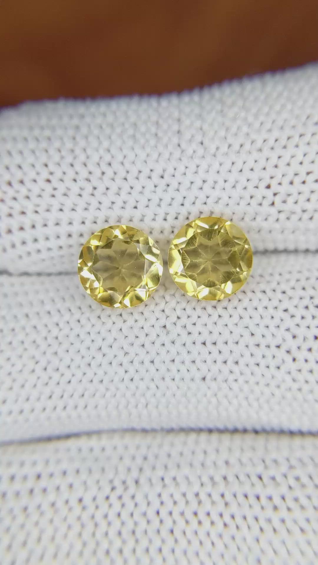2.86&nbsp;Ct.Tw.Total Carat Weight Citrine Pair from Brazil Size Video