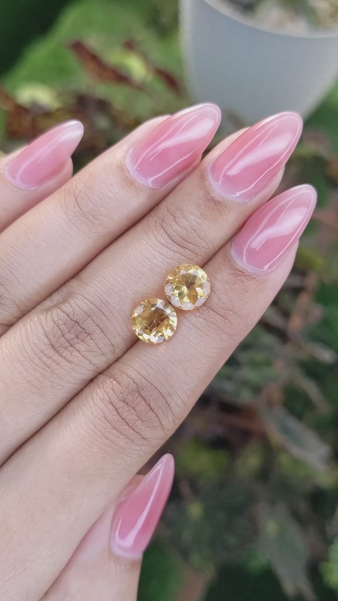 3.36&nbsp;Ct.Tw.Total Carat Weight Citrine Pair from Brazil Size Video