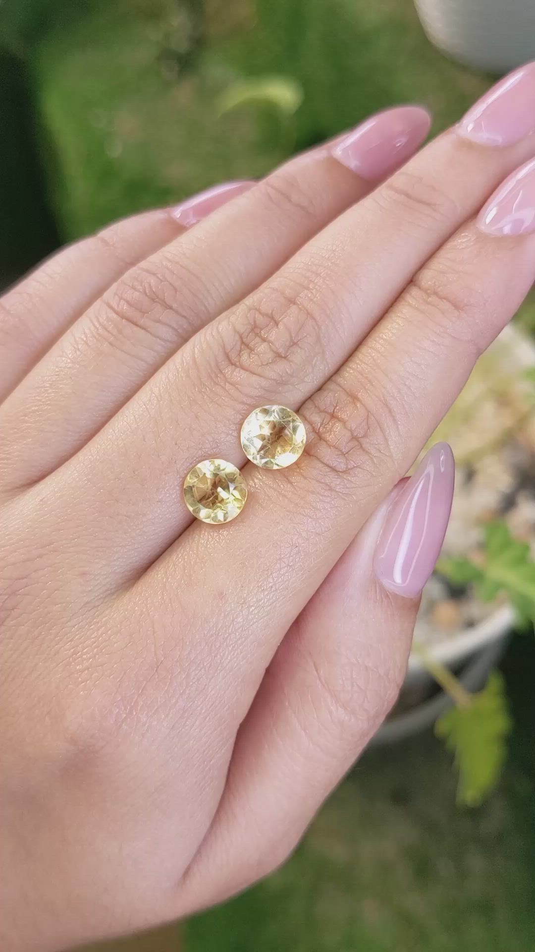 3.38&nbsp;Ct.Tw.Total Carat Weight Citrine Pair from Brazil Size Video