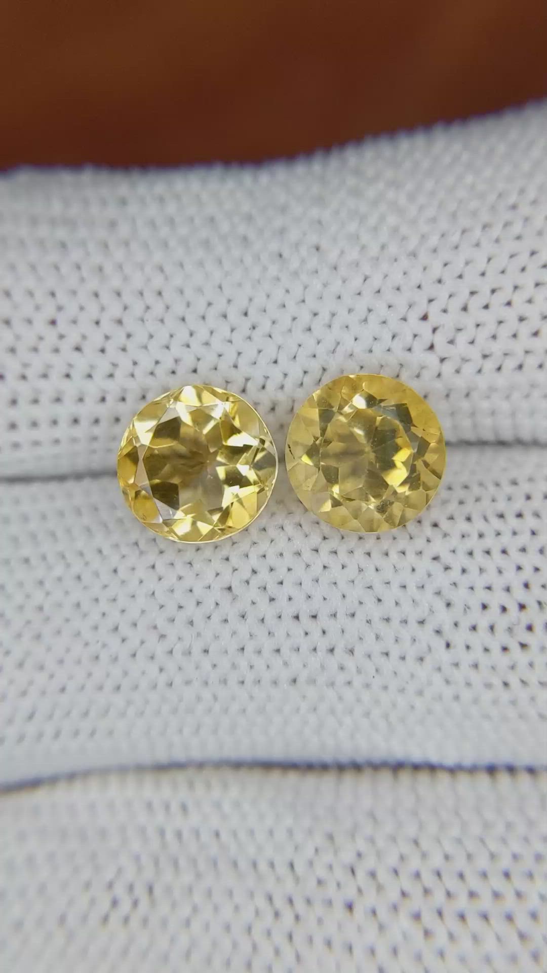 3.73&nbsp;Ct.Tw.Total Carat Weight Citrine Pair from Brazil Size Video
