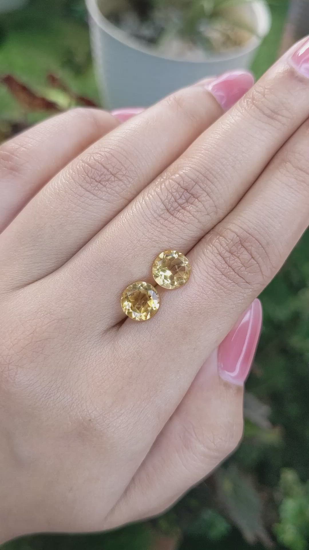 3.18&nbsp;Ct.Tw.Total Carat Weight Citrine Pair from Brazil Size Video