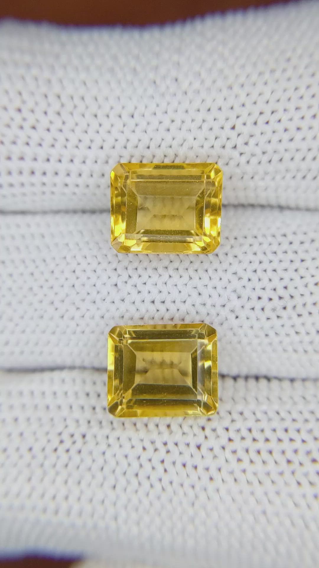 7.31&nbsp;Ct.Tw.Total Carat Weight Citrine Pair from Brazil Size Video