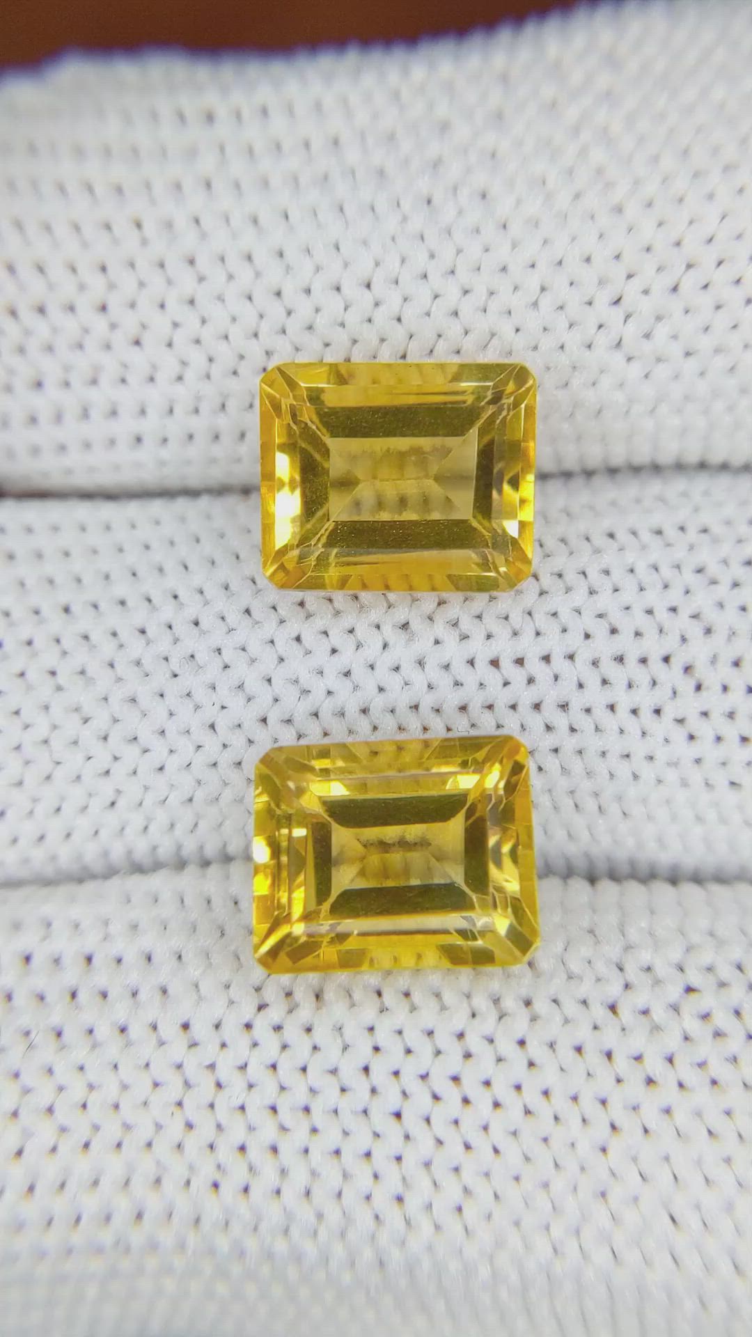 7.36&nbsp;Ct.Tw.Total Carat Weight Citrine Pair from Brazil Size Video