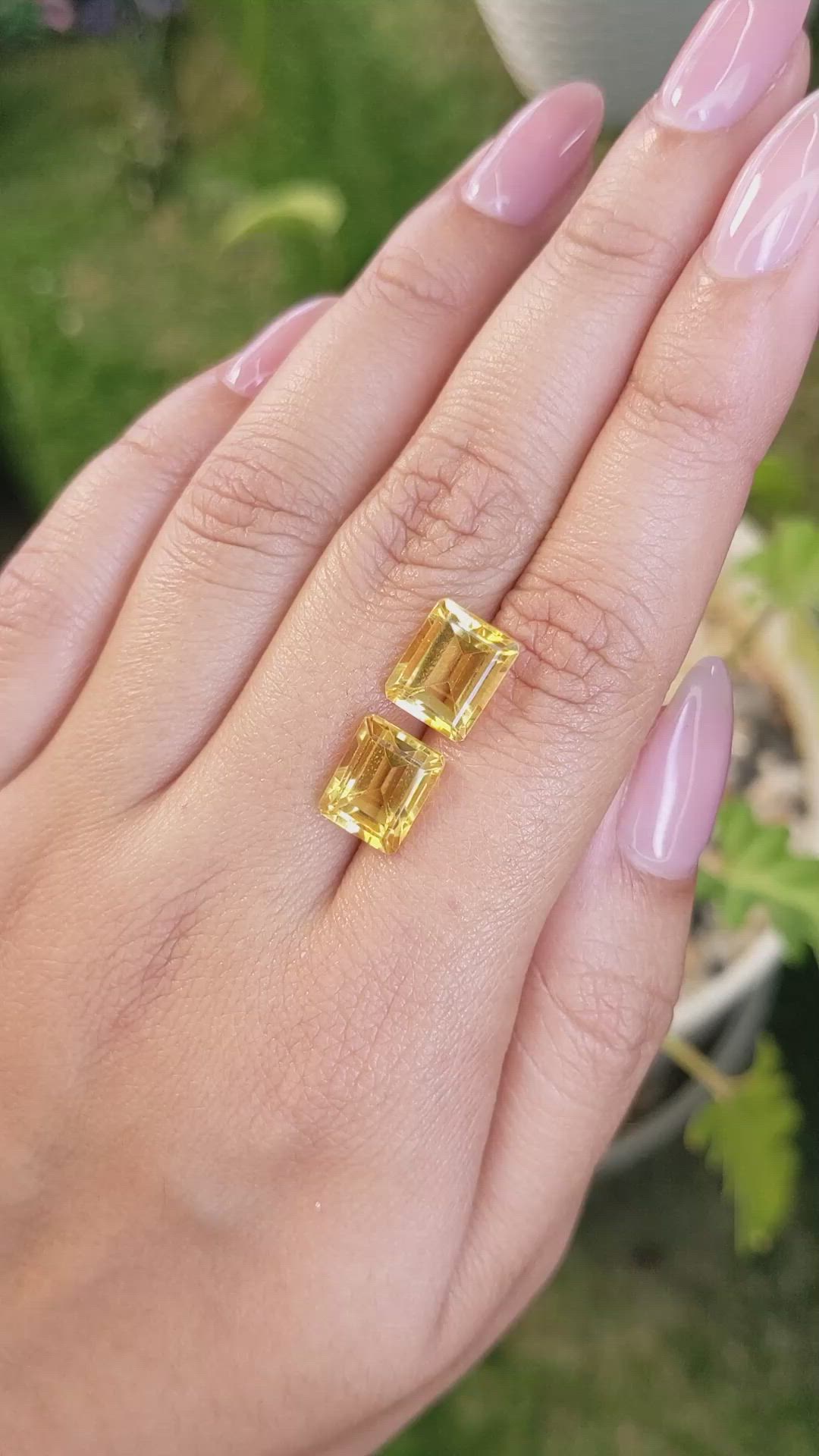 7.36&nbsp;Ct.Tw.Total Carat Weight Citrine Pair from Brazil Size Video