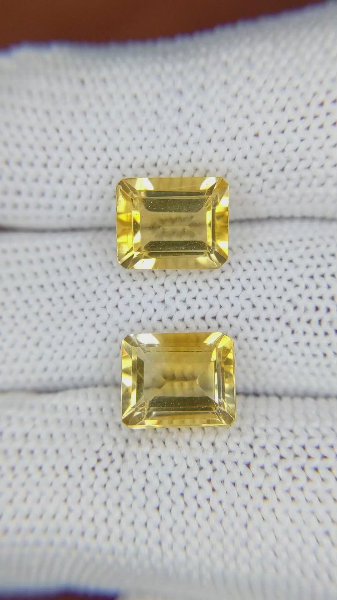 5.81&nbsp;Ct.Tw.Total Carat Weight Citrine Pair from Brazil Size Video