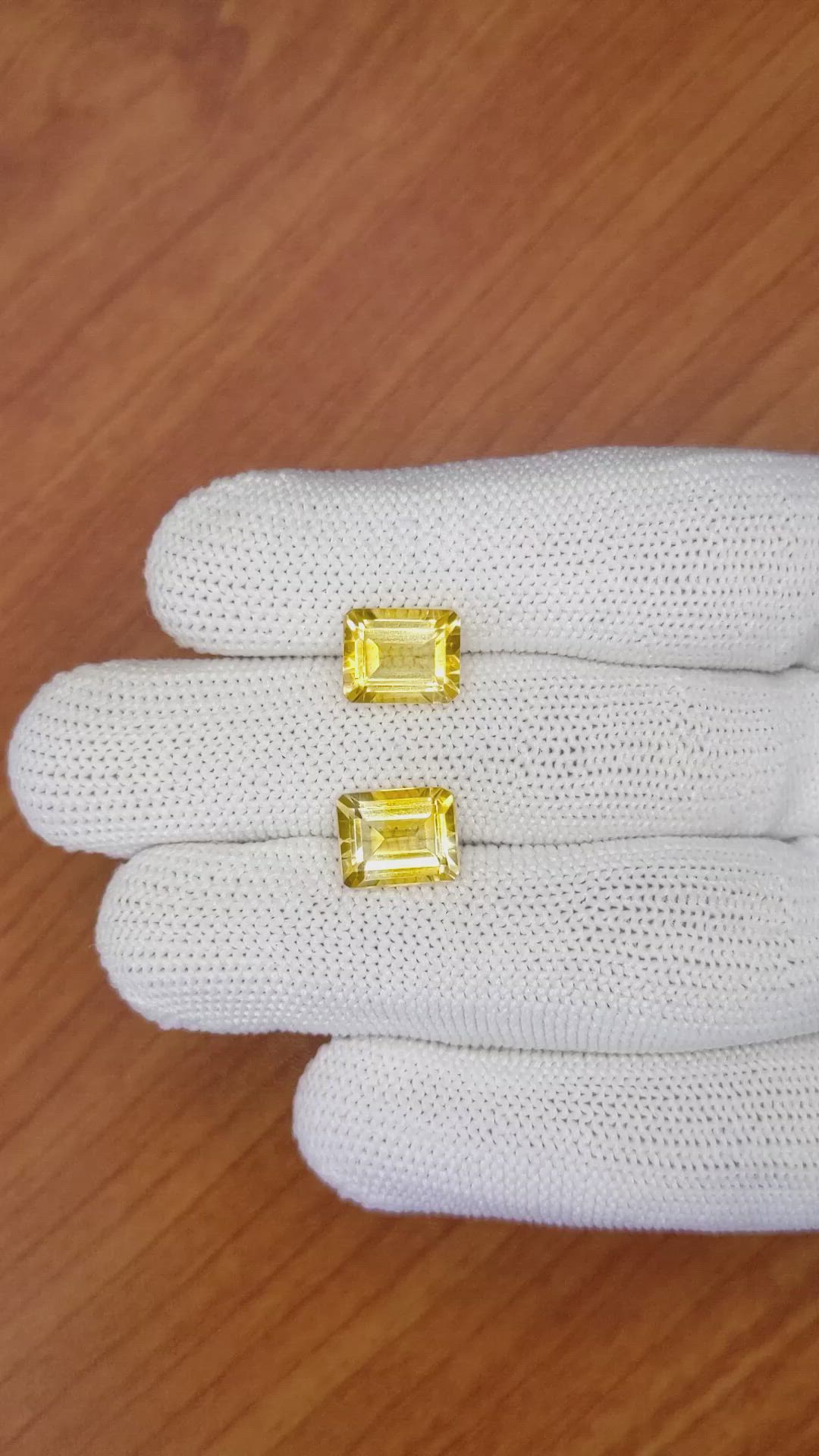 5.81&nbsp;Ct.Tw.Total Carat Weight Citrine Pair from Brazil Size Video