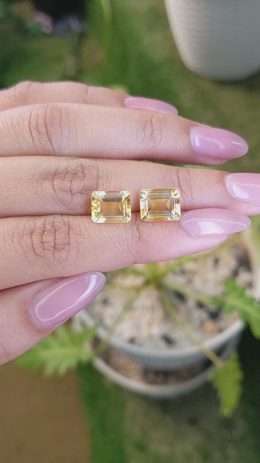 5.81&nbsp;Ct.Tw.Total Carat Weight Citrine Pair from Brazil Size Video