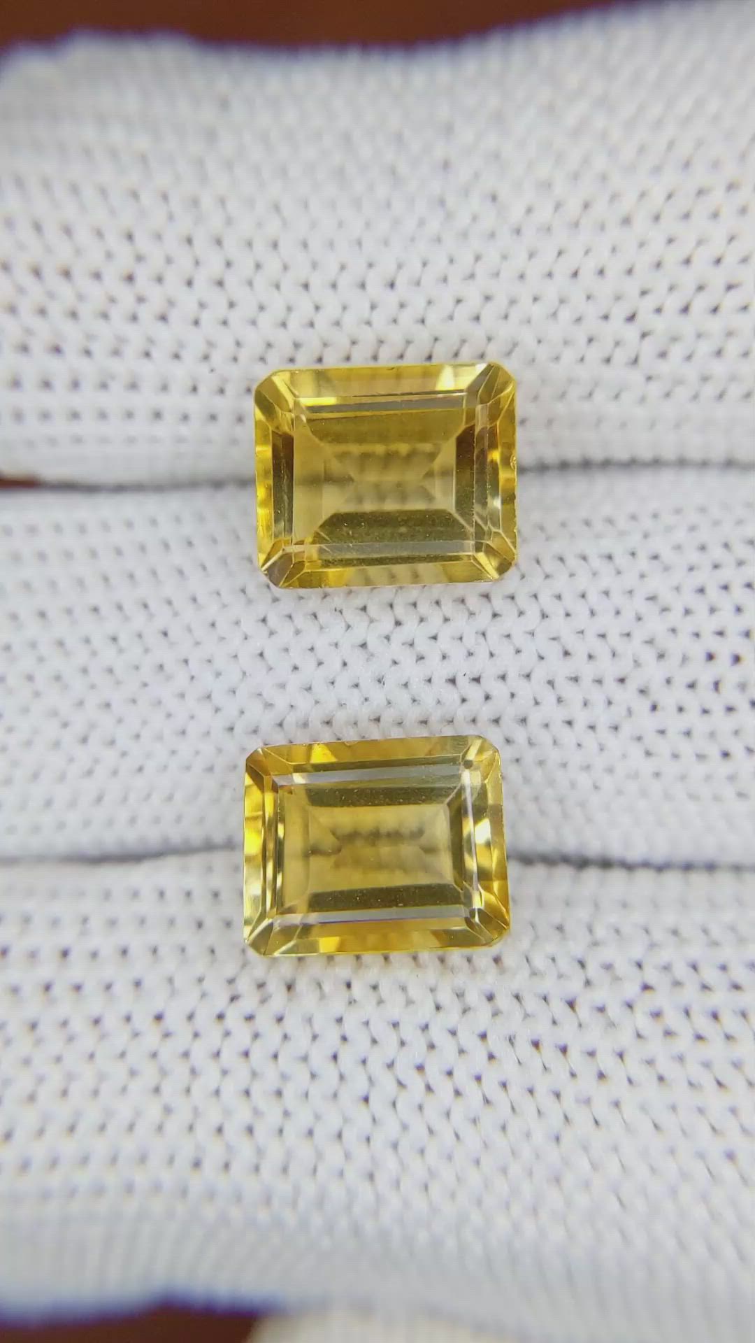 6.61&nbsp;Ct.Tw.Total Carat Weight Citrine Pair from Brazil Size Video
