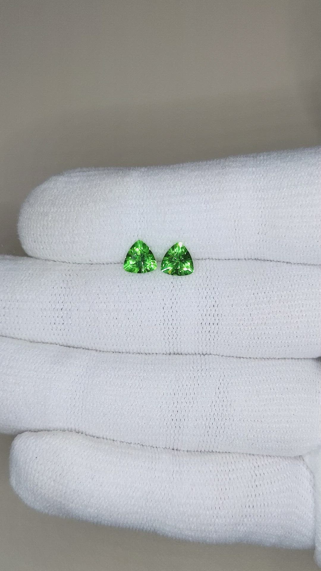 1.31&nbsp;Ct.Tw.Total Carat Weight Tsavorite Garnet Pair from Tanzania Size Video
