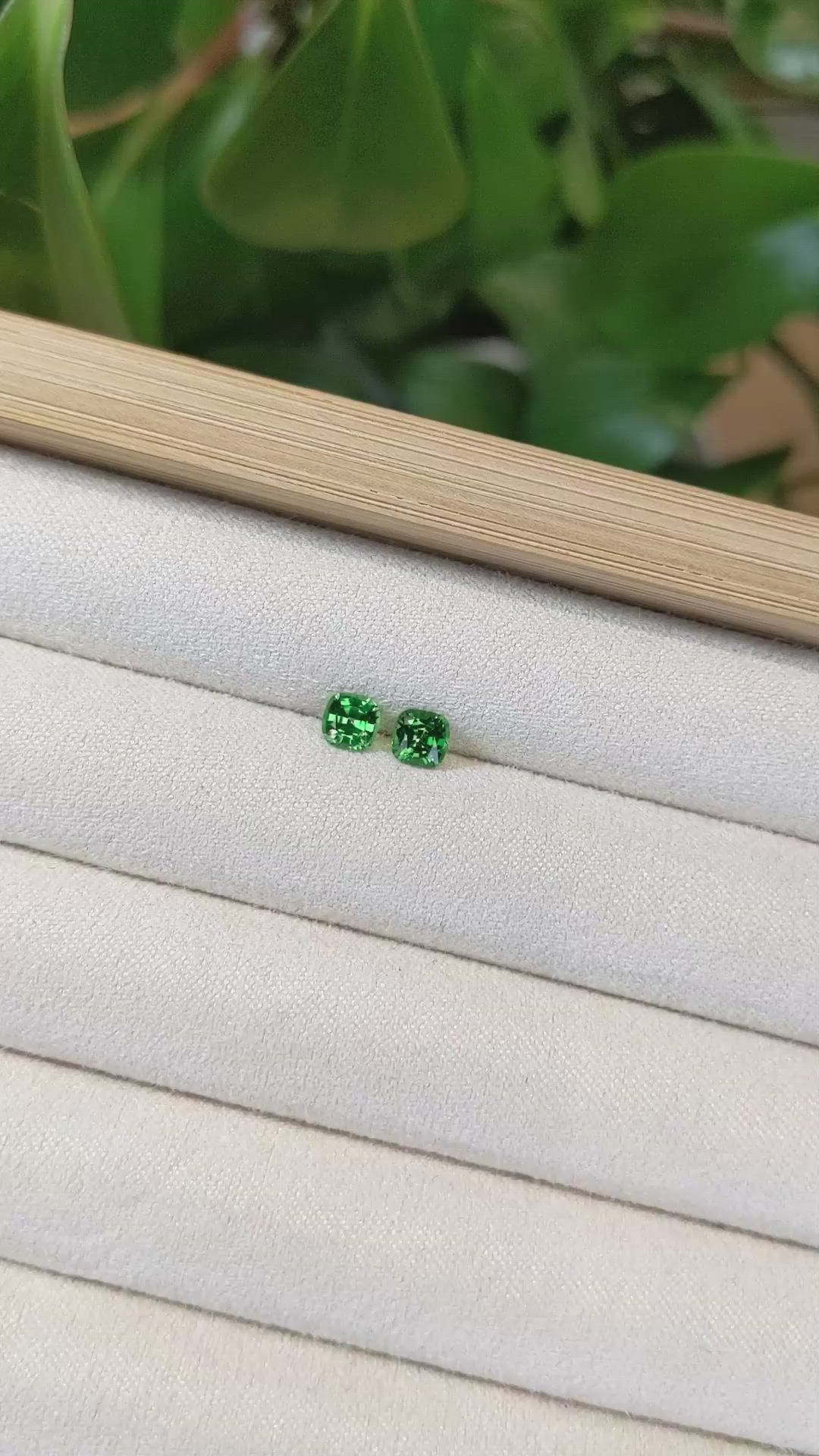1.03&nbsp;Ct.Tw.Total Carat Weight Tsavorite Garnet Pair from Tanzania Size Video