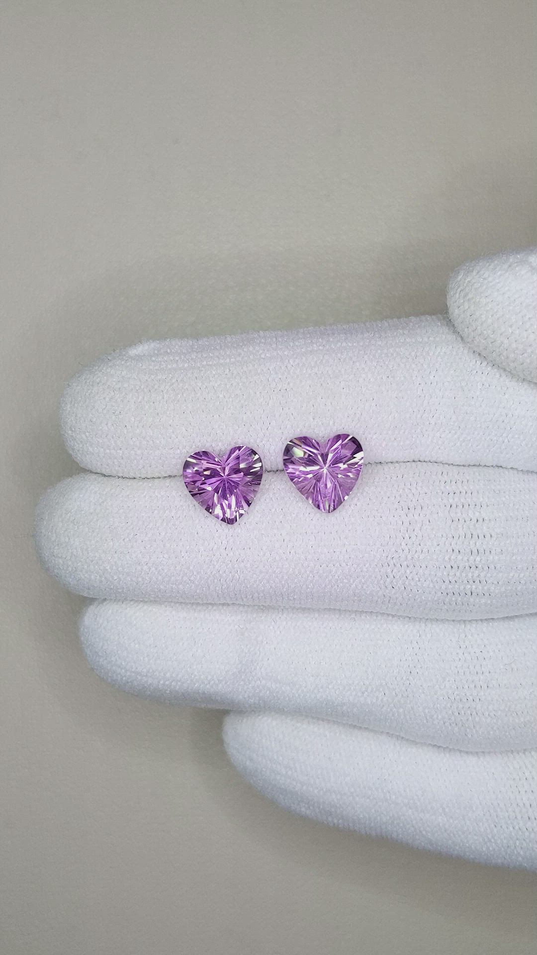 3.24&nbsp;Ct.Tw.Total Carat Weight Amethyst Pair from Brazil Size Video