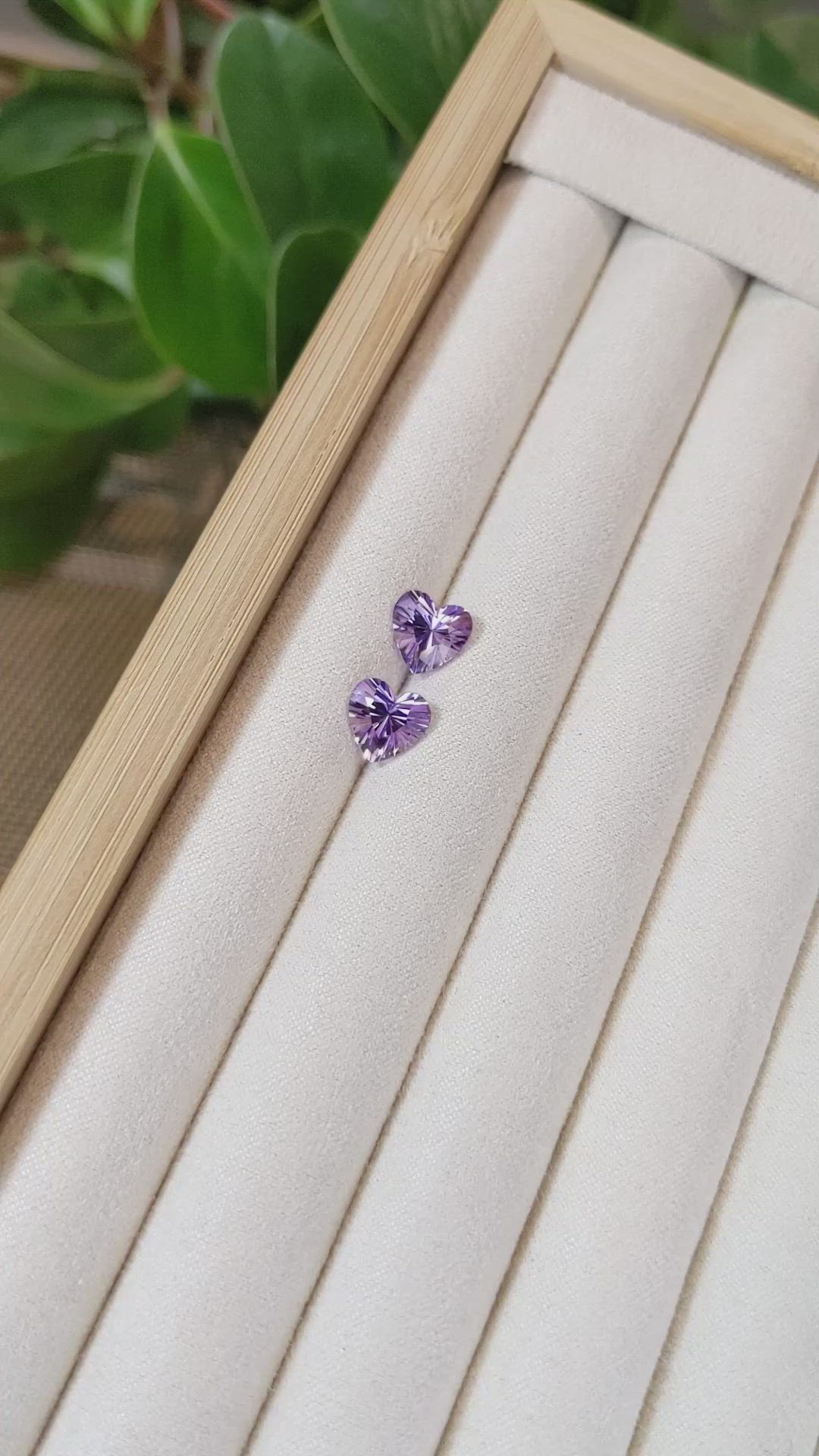 3.24&nbsp;Ct.Tw.Total Carat Weight Amethyst Pair from Brazil Size Video