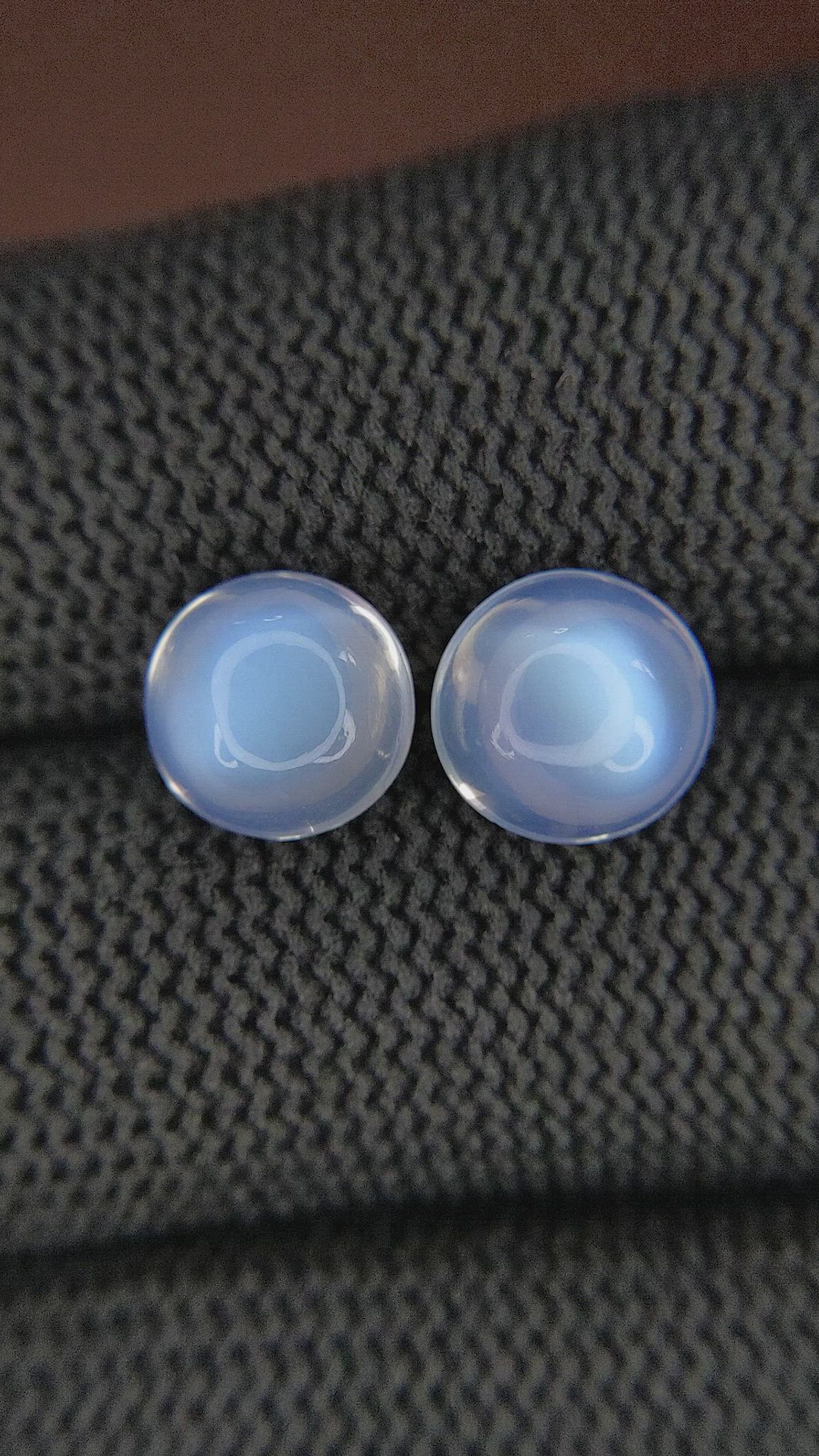 4.64 Ct.Tw.Total Carat Weight Cabochon Moonstone Pair from Madagascar Size Video